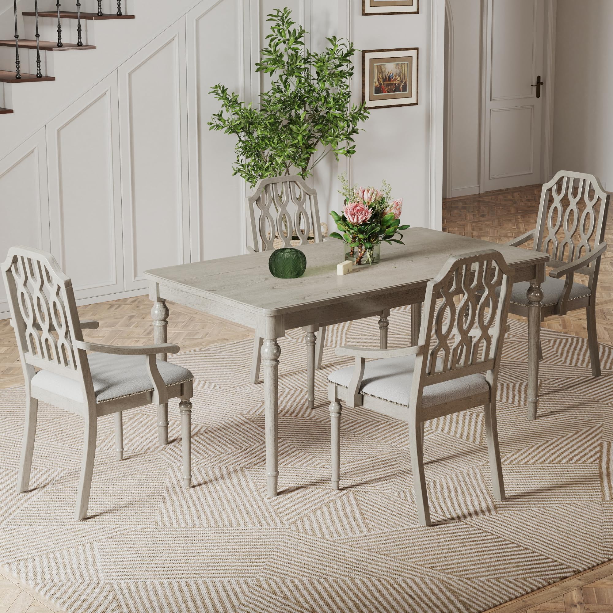 Kmax Farmhouse Rectangle Dining Chairs Set of 2 - 8171