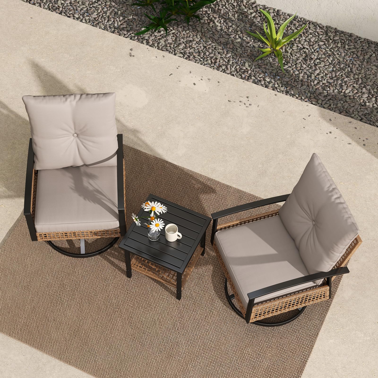 EALSON 3 Pieces Patio Bistro Set - X114SE