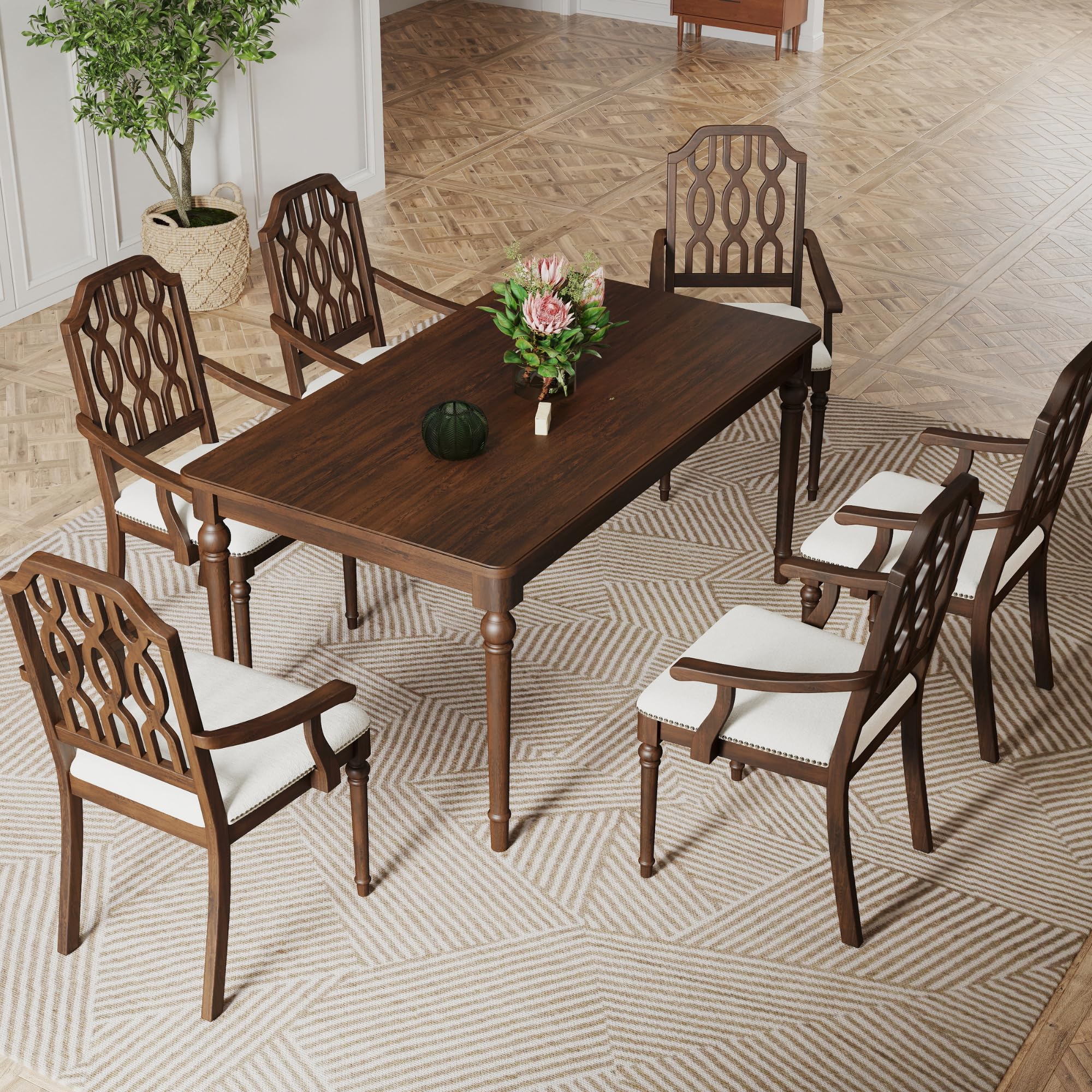 Kmax Farmhouse Rectangle Dining Chairs Set of 2 - 8171