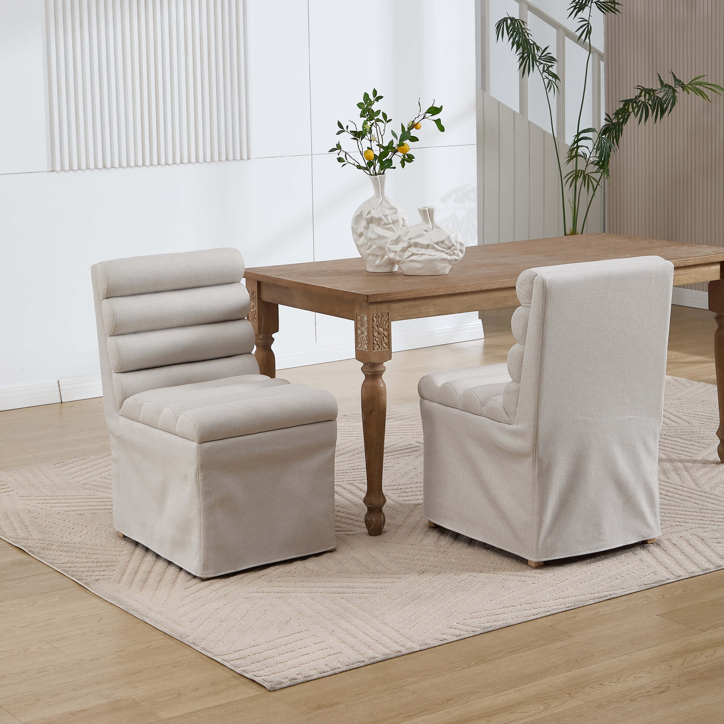 KMAX Parsons Dining Chairs Set of 2 with Cylindrical Cushion - 10127DC