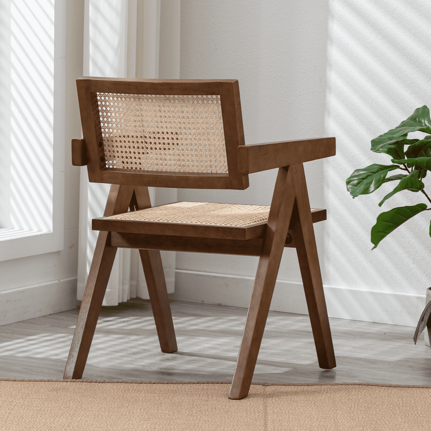 VESCASA Cane Back Dining Chairs Set of 2 - 1844DC