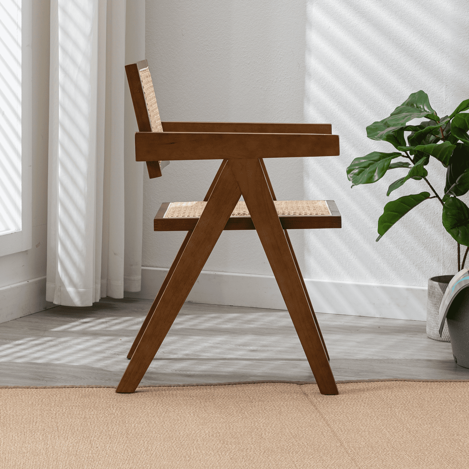 VESCASA Cane Back Dining Chairs Set of 2 - 1844DC