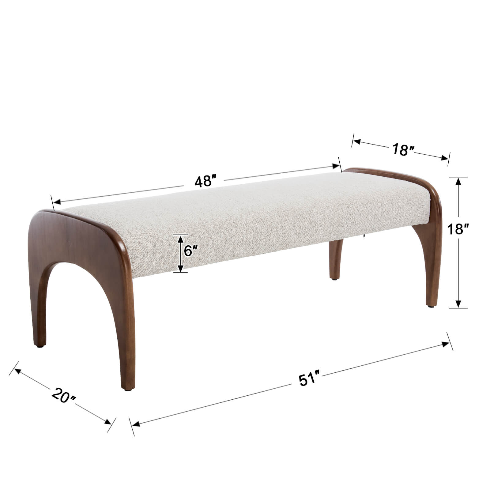 KMAX Wooden Frame Soft Bench - 2694BH