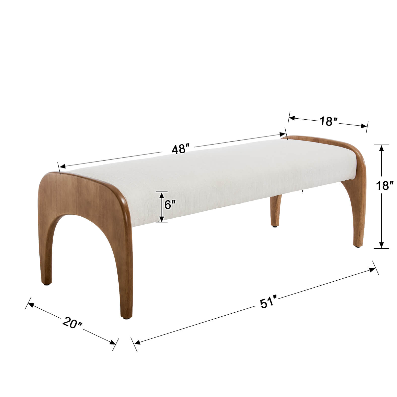 KMAX Wooden Frame Soft Bench - 2694BH
