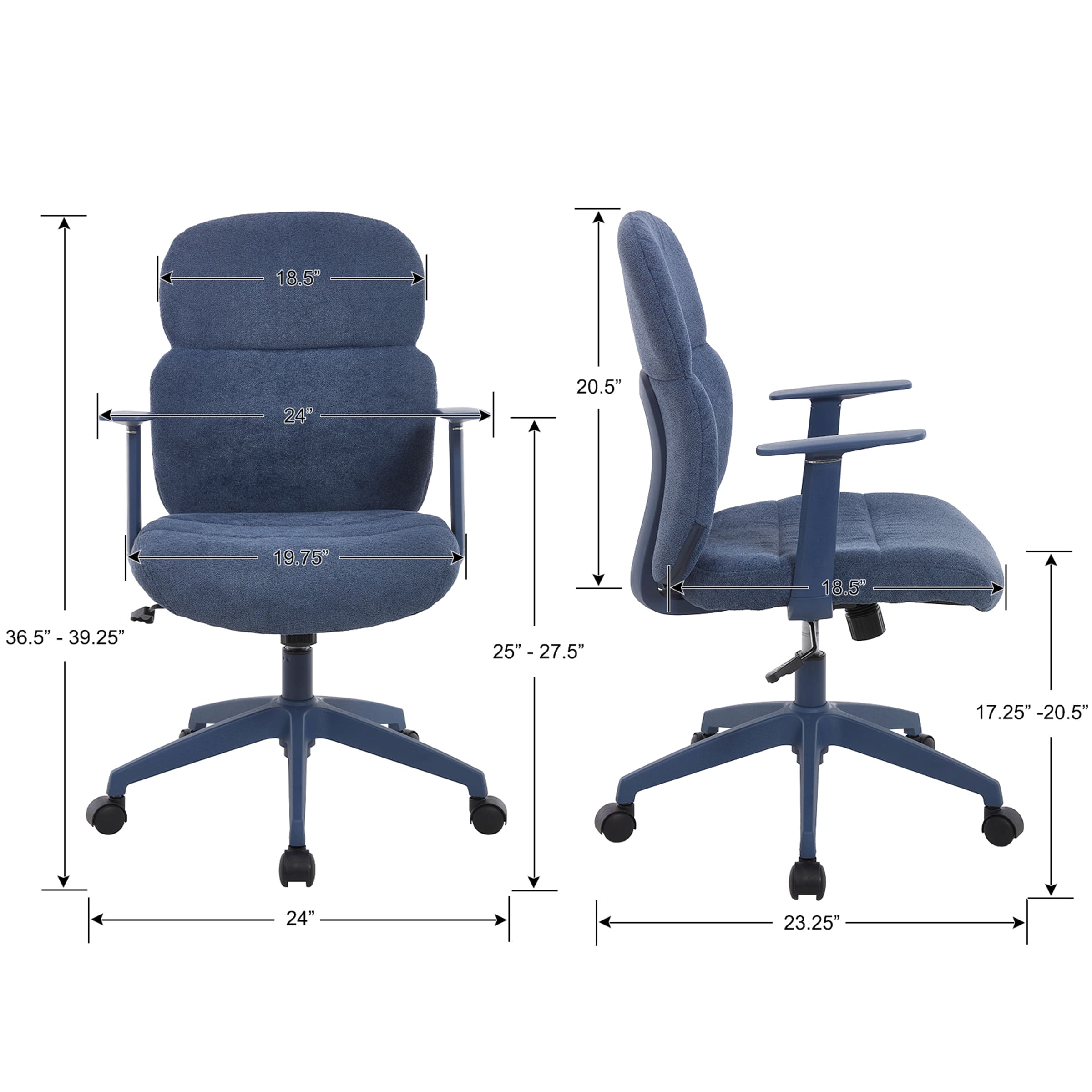 Kmax Adjustable Rolling Desk Chair with Armrest - X259OC