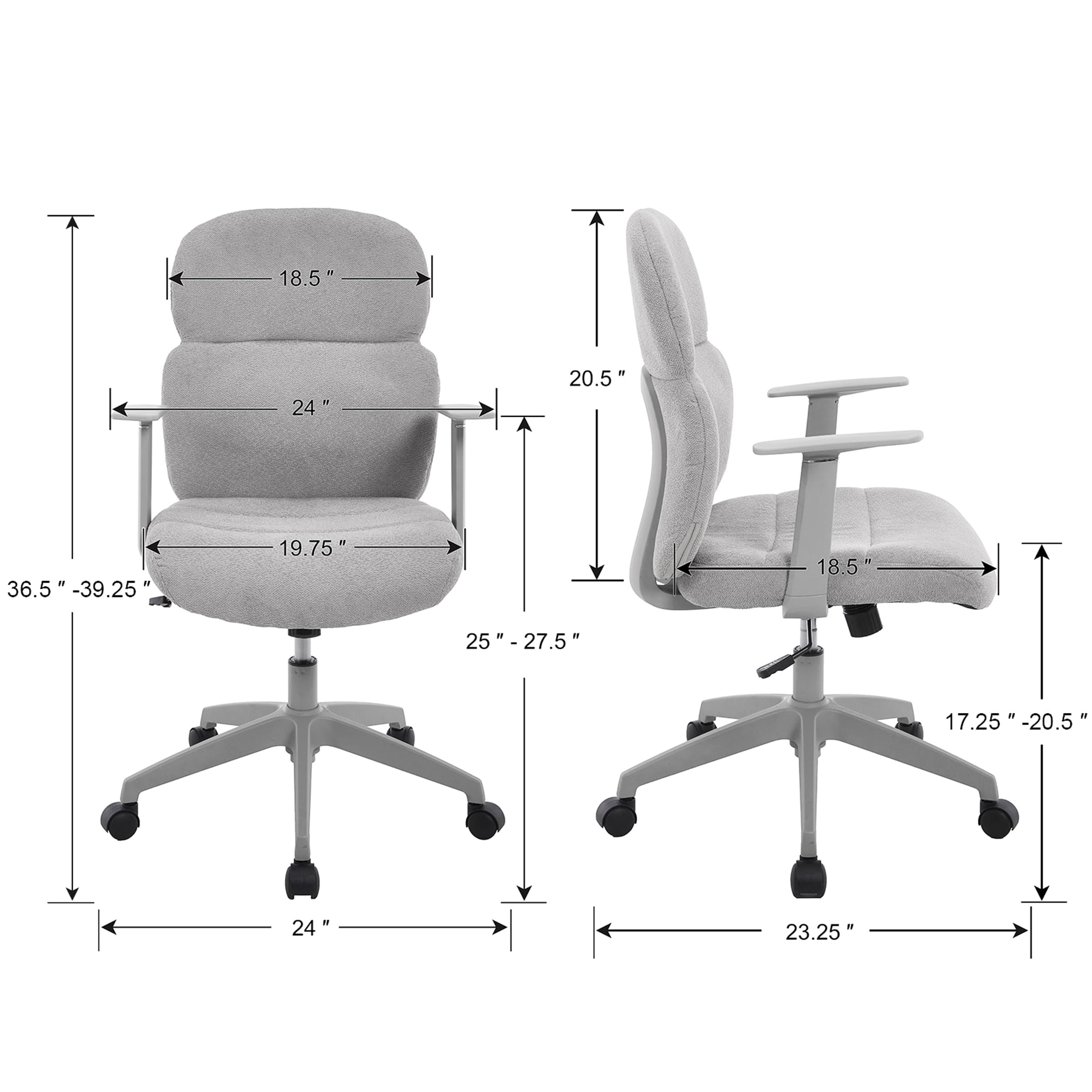 Kmax Adjustable Rolling Desk Chair with Armrest - X259OC