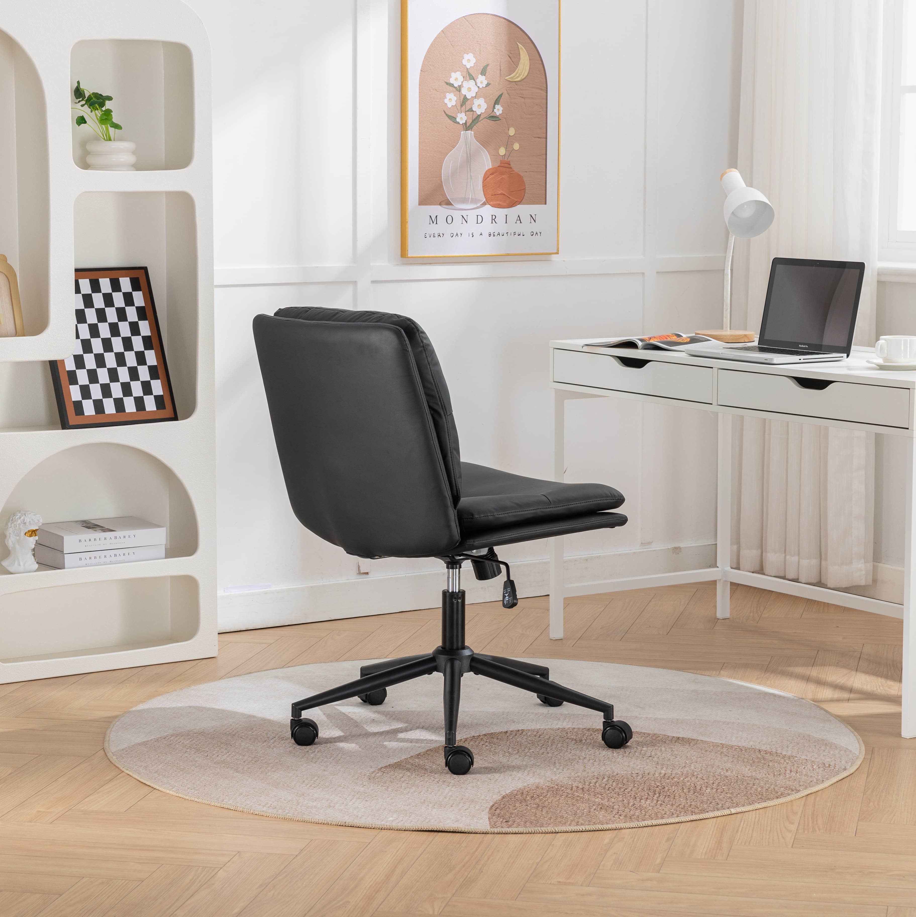 Adjustable Swivel Criss-Cross Chair with Wide Seat