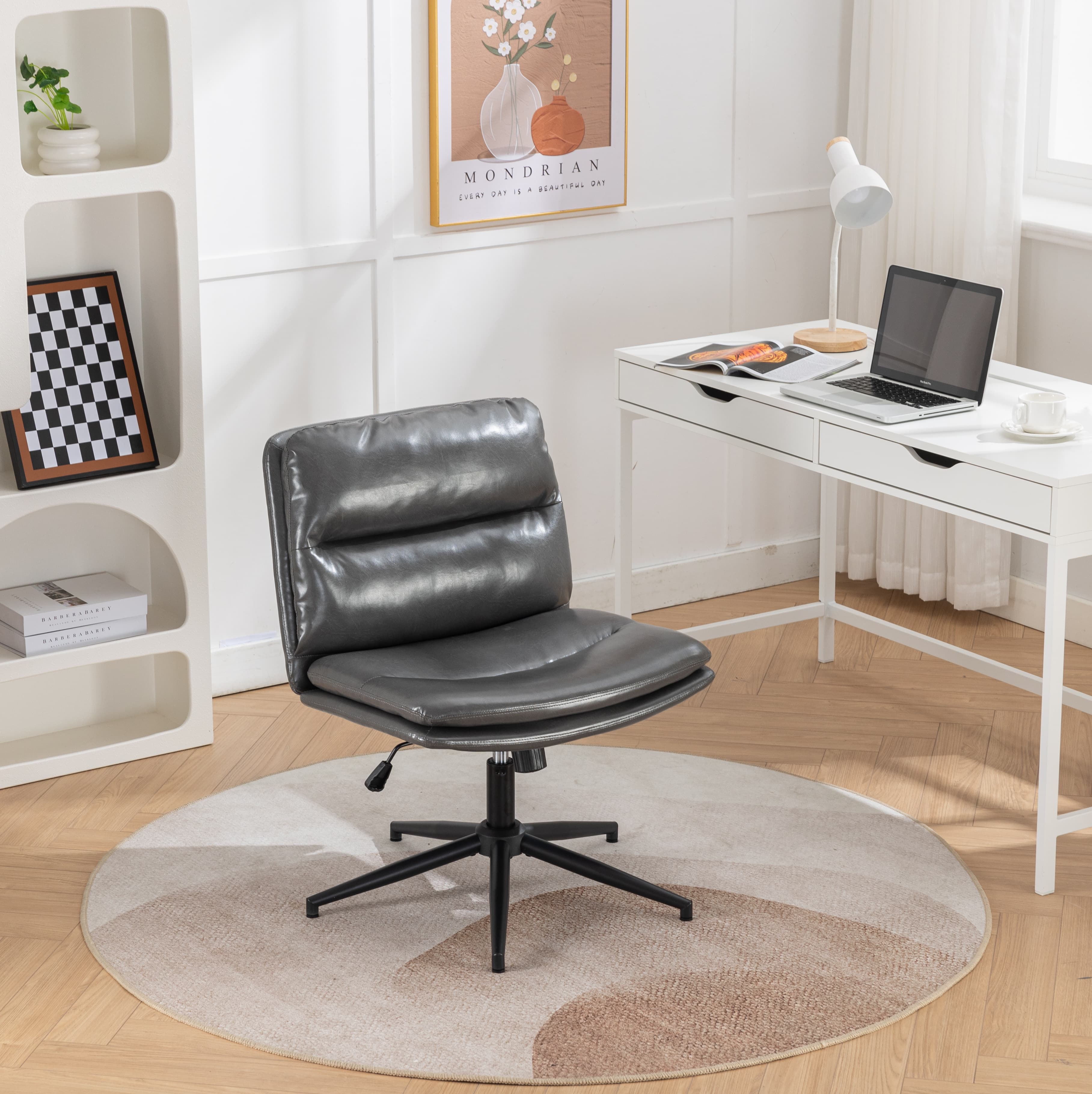Adjustable Swivel Criss-Cross Chair with Wide Seat