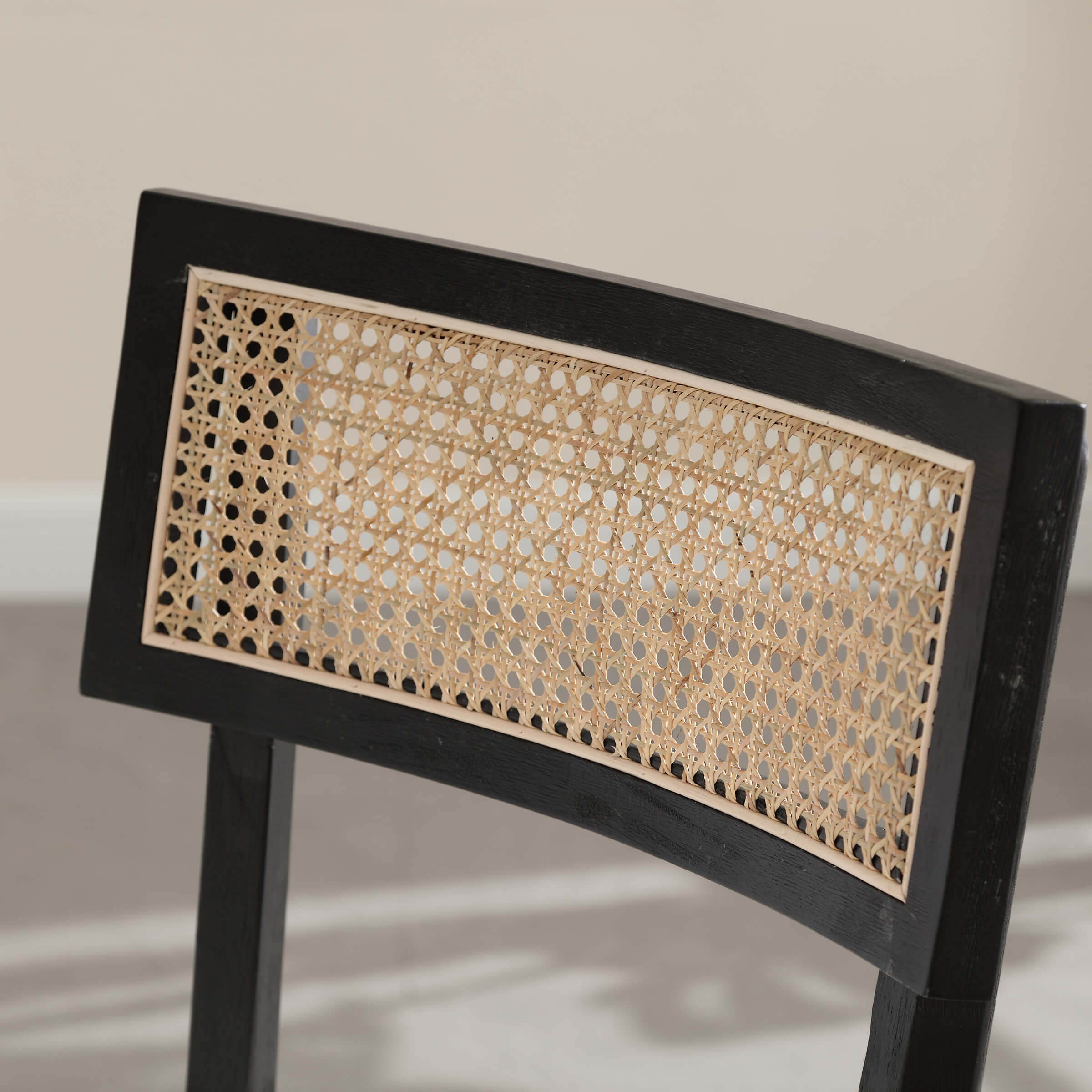 CIMOTA 26” Black Wood Rattan Counter Stools Set of 2 - 5674