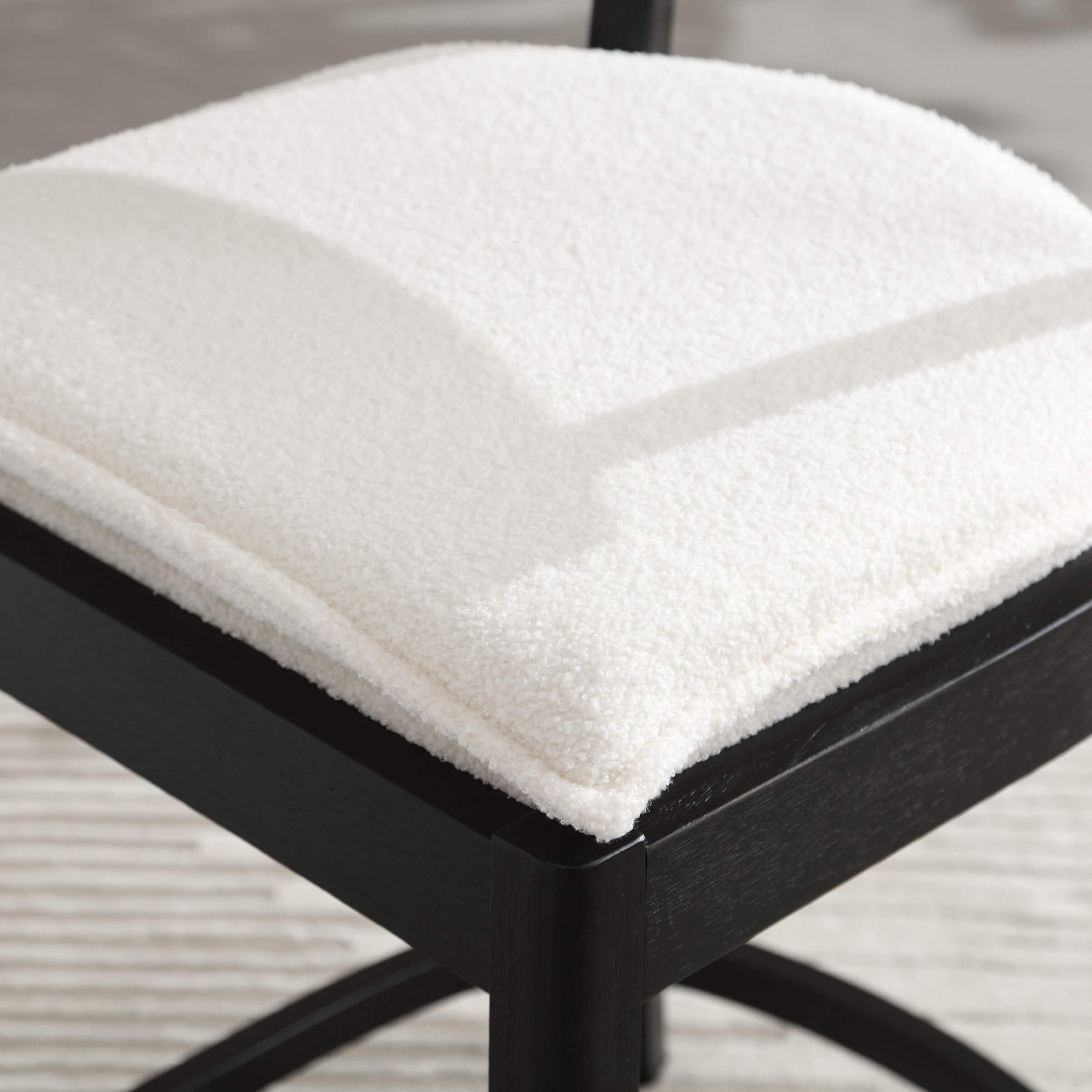 CIMOTA 26” Black Wood Rattan Counter Stools Set of 2 - 5674