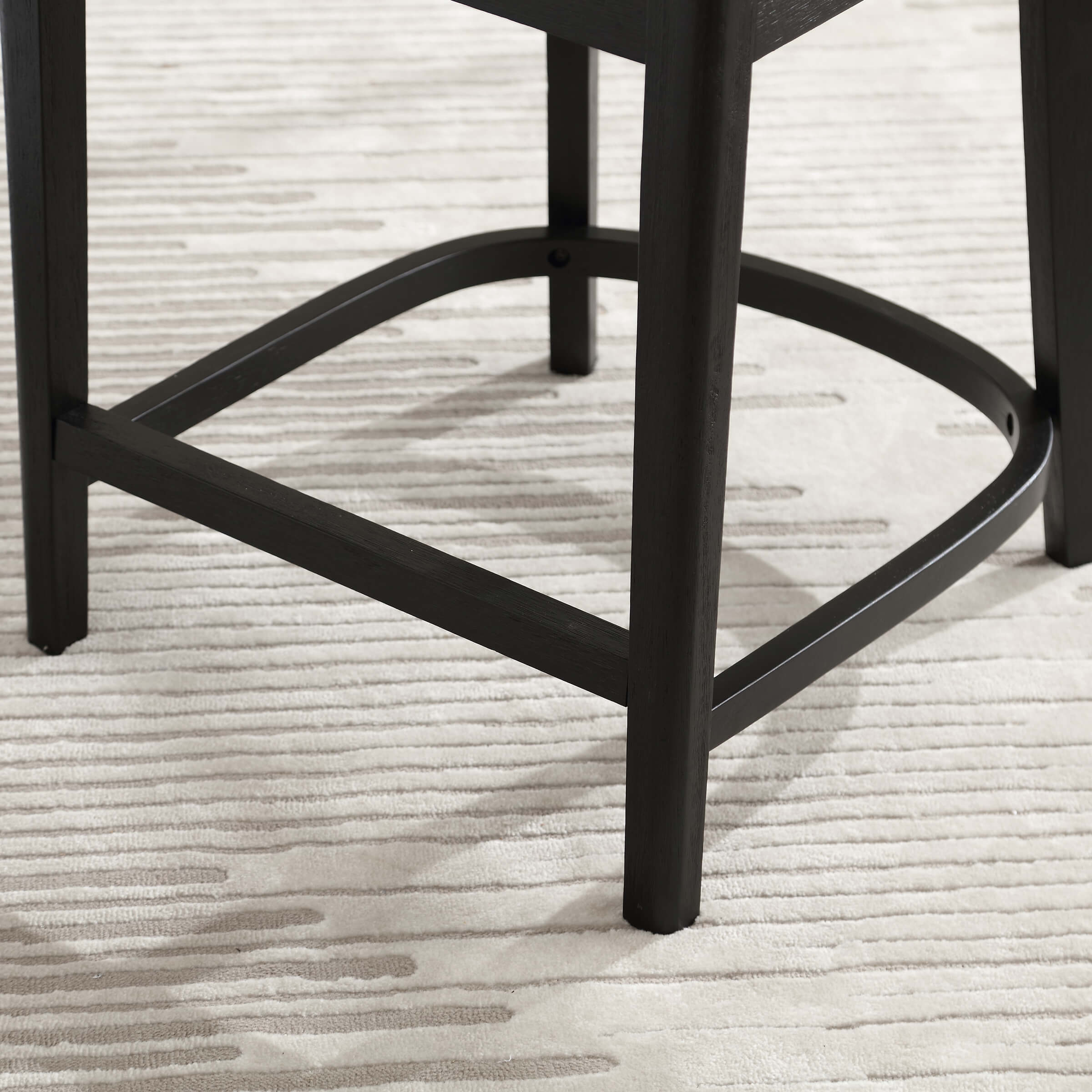 CIMOTA 26” Black Wood Rattan Counter Stools Set of 2 - 5674