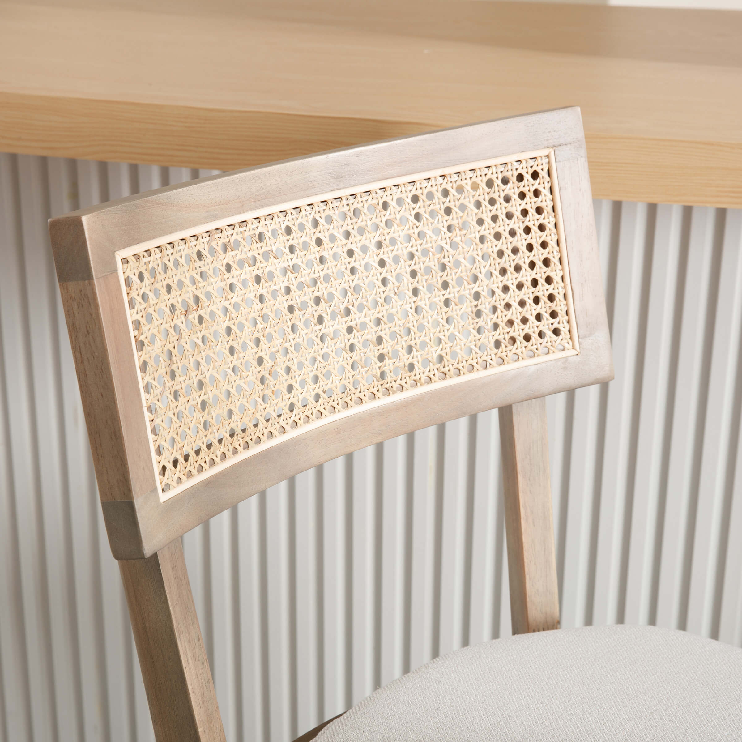 CIMOTA 26” Black Wood Rattan Counter Stools Set of 2 - 5674