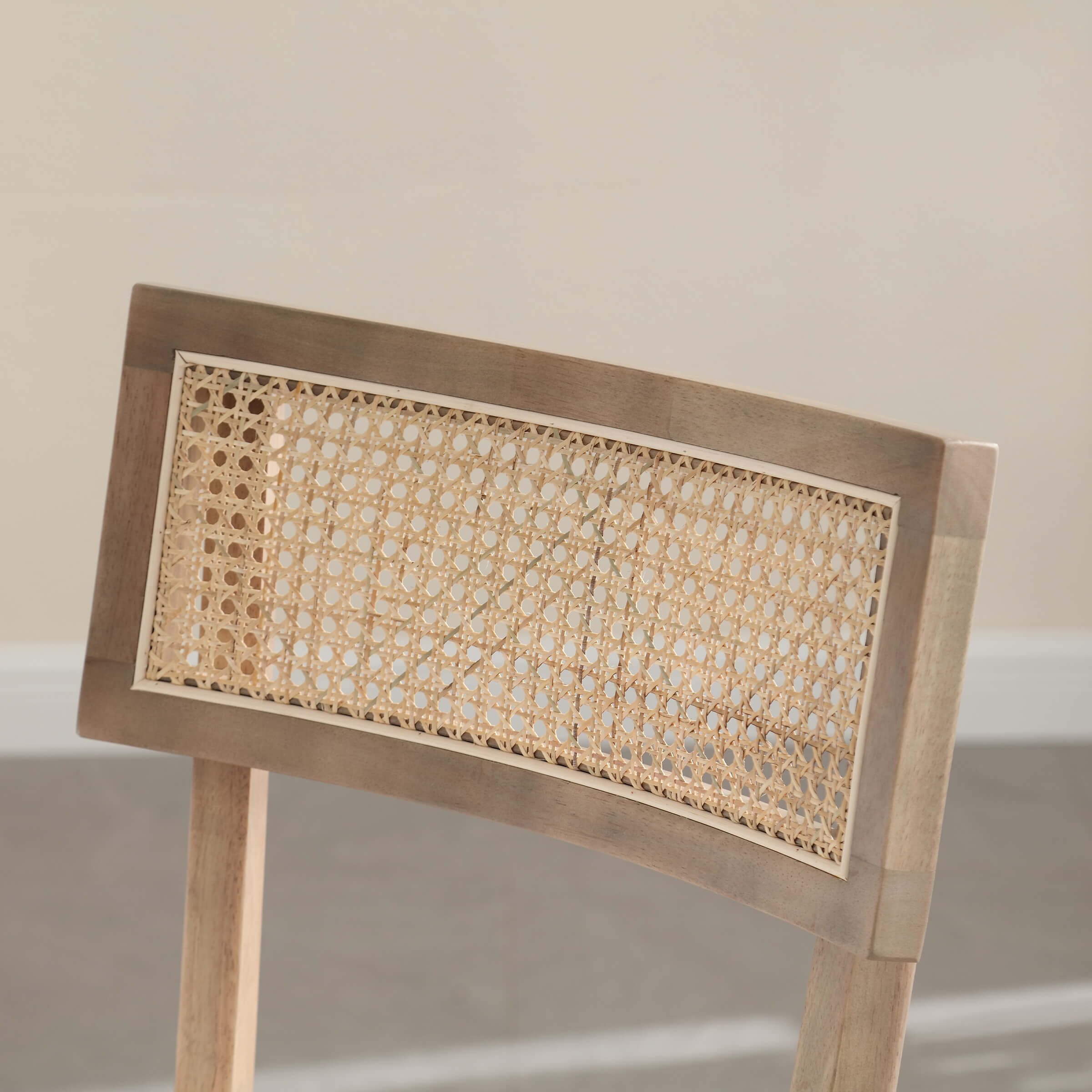 CIMOTA 26” Black Wood Rattan Counter Stools Set of 2 - 5674