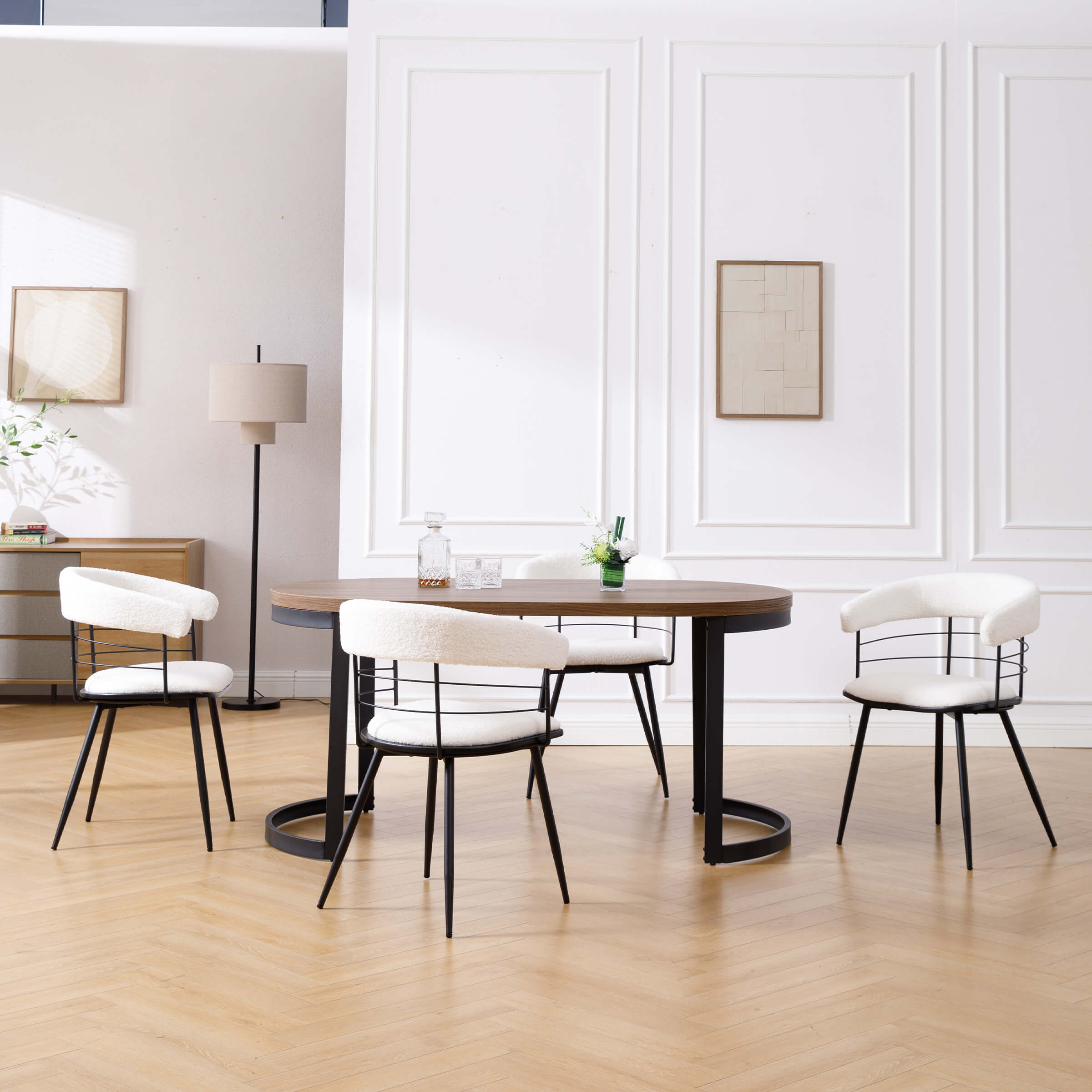 ROCITY Metal Legs Dining Chairs Set of 2 - 6366DC