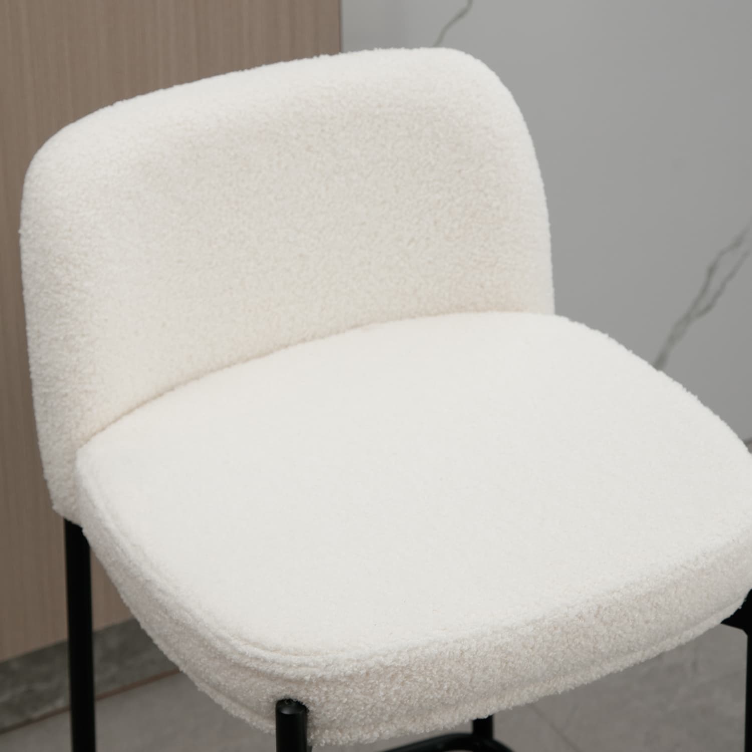 ROCITY 26"H White Boucle Bar Stools Set of 2 - 23727CS