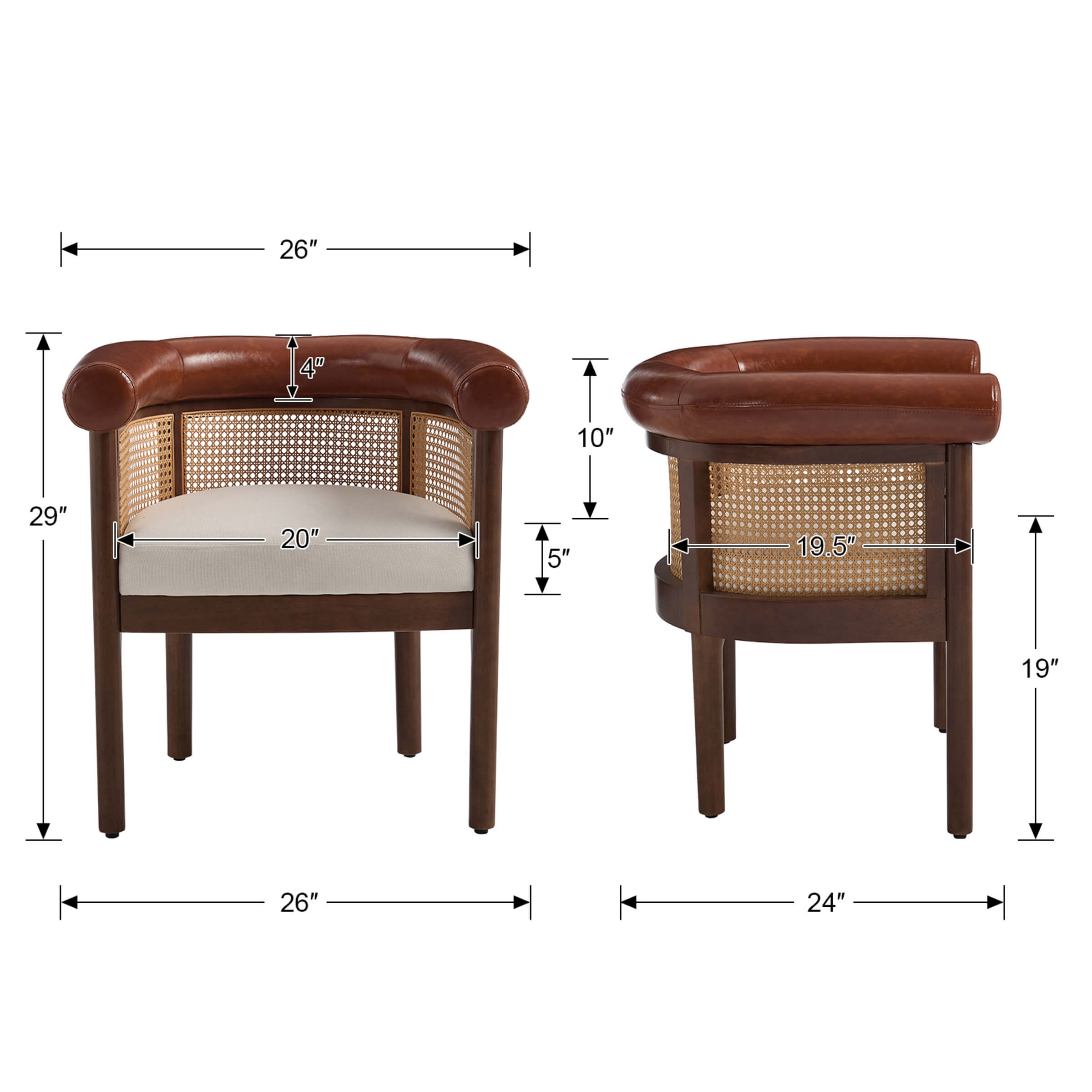 Mid Century Barrel Dining Chairs 1 PCS - 10121DC