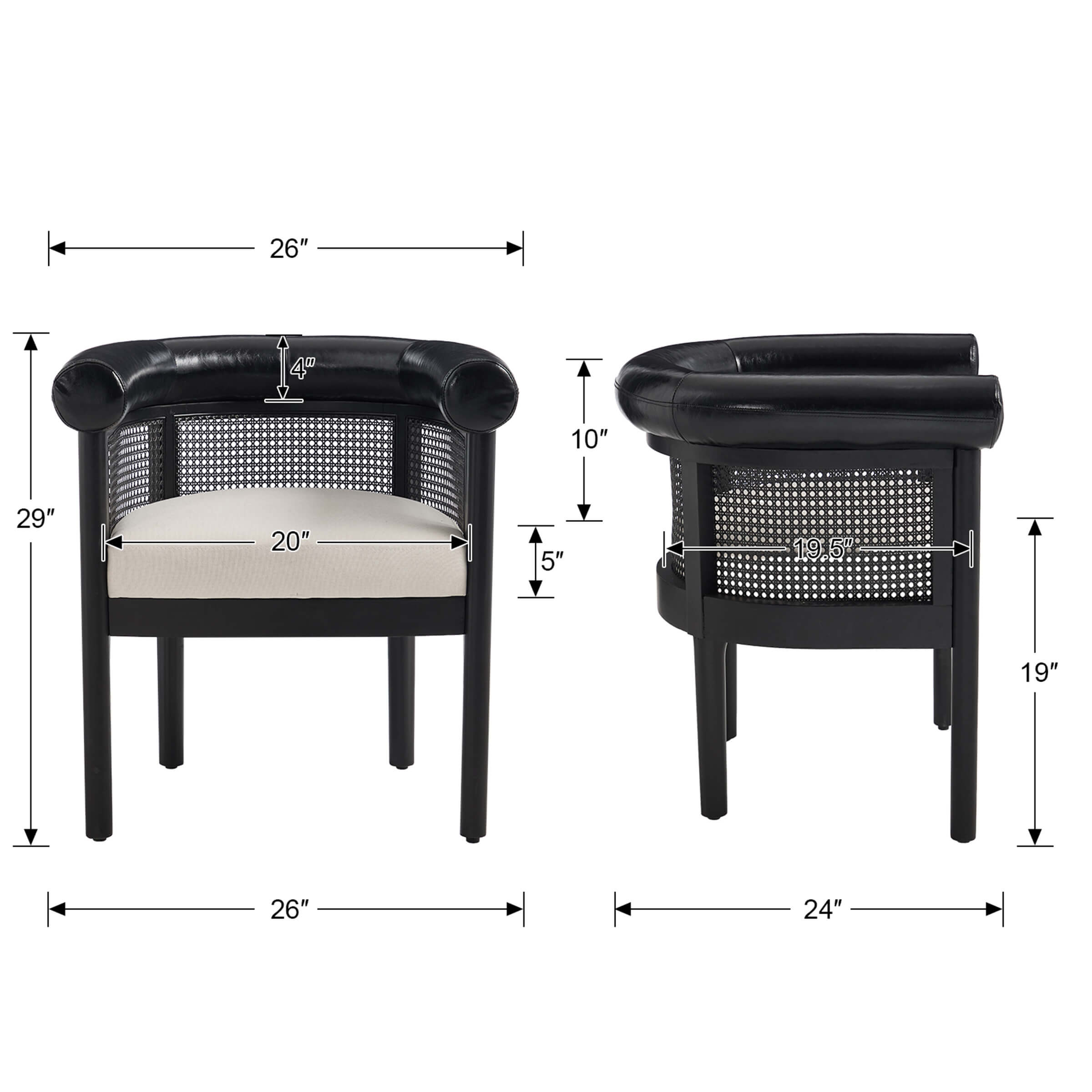 Mid Century Barrel Dining Chairs 1 PCS - 10121DC