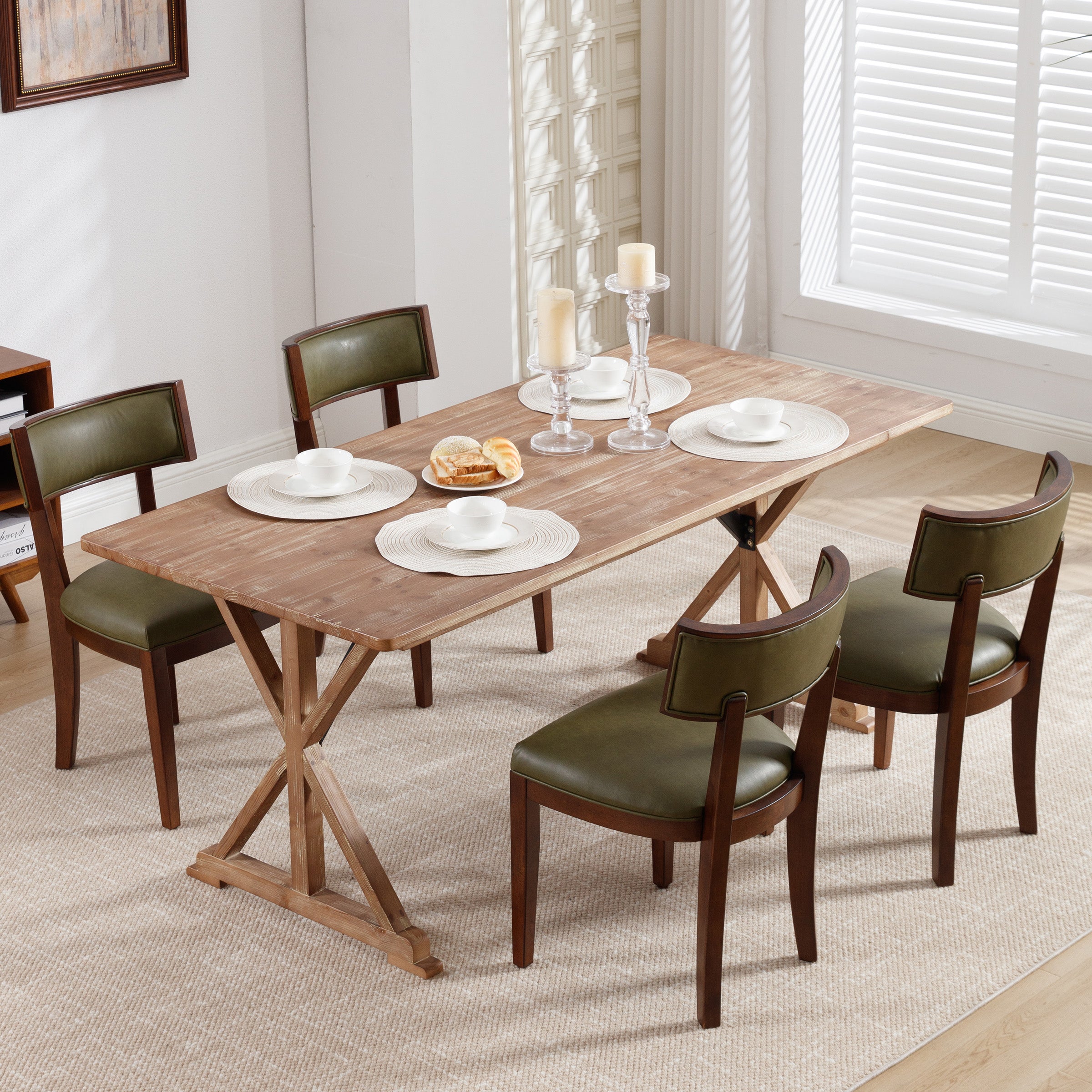 EALSON Mid Century Modern PU Dining Chairs Set of 2 - 061DC