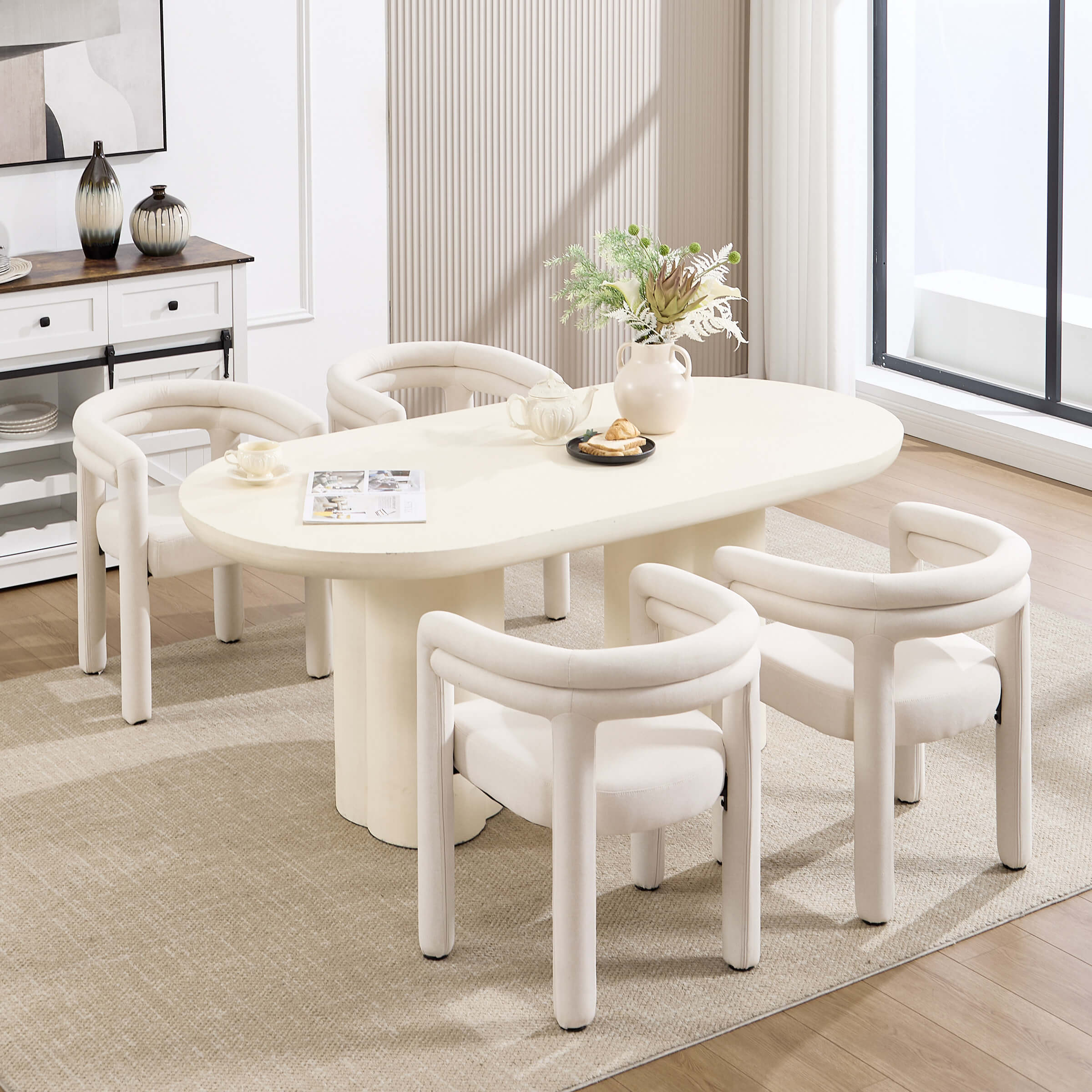 Modern Barrel Dining Chairs Set - 53040DC