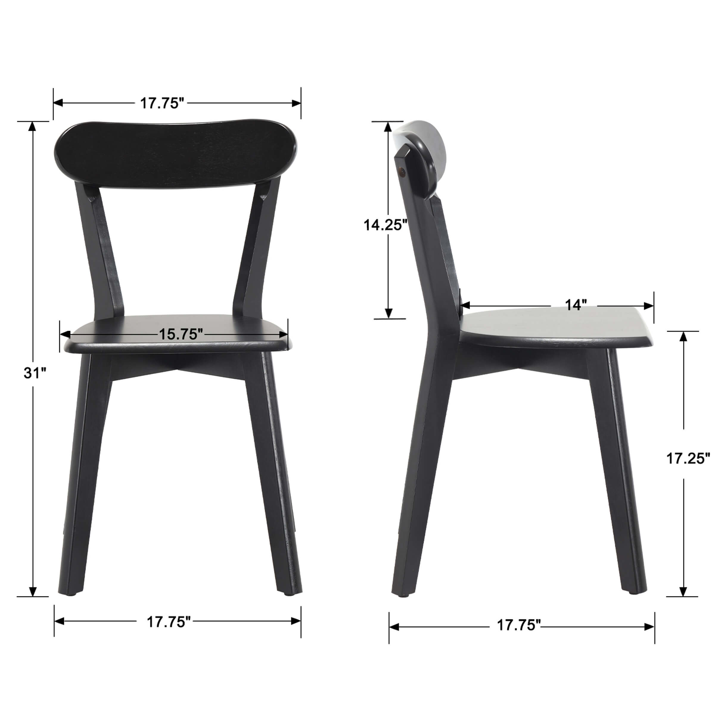 Kmax Oak Wood Dining Chairs Set of 4 - X016DC