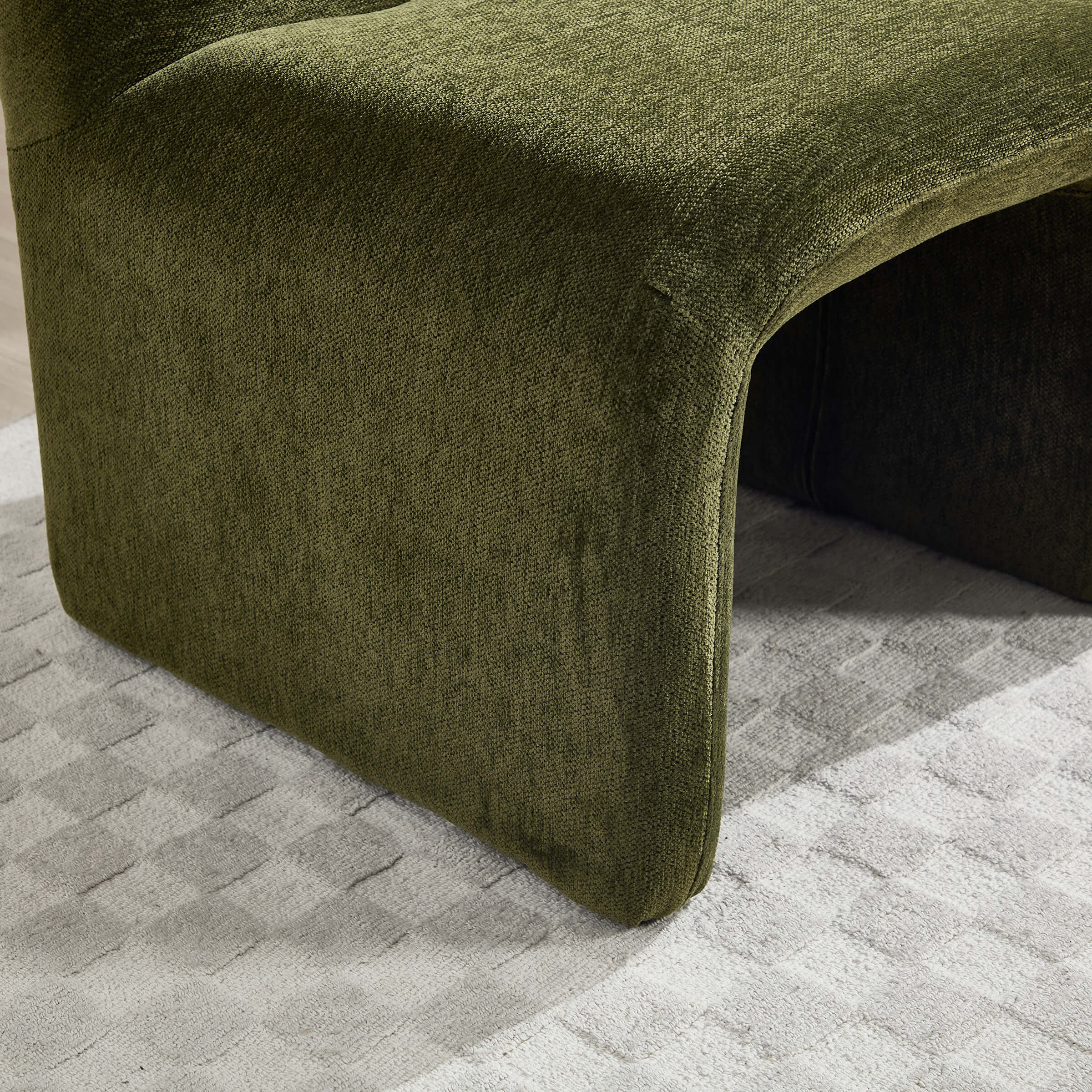 Chenille Accent Chair with Ottoman - 5010AO