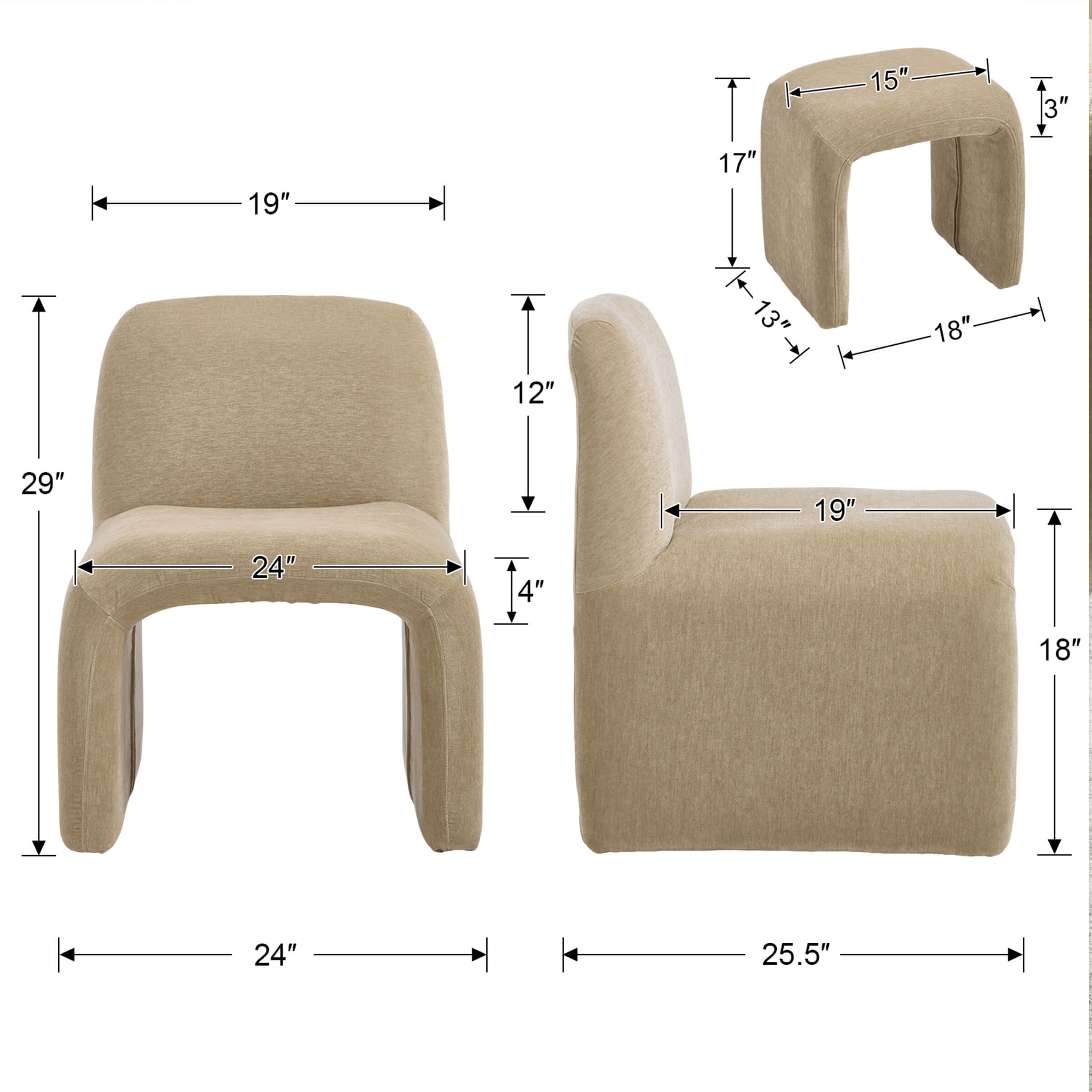 Chenille Accent Chair with Ottoman - 5010AO
