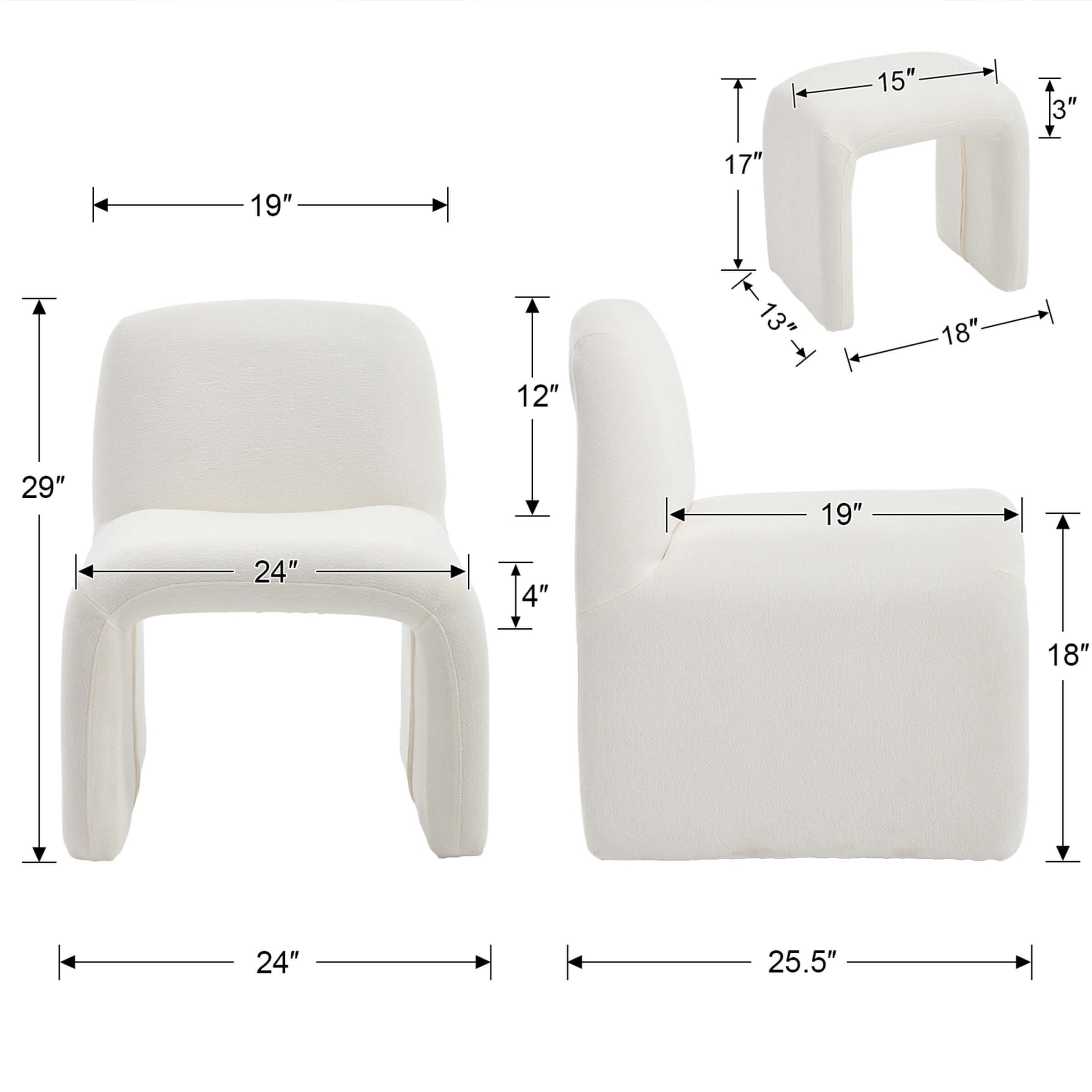 Chenille Accent Chair with Ottoman - 5010AO