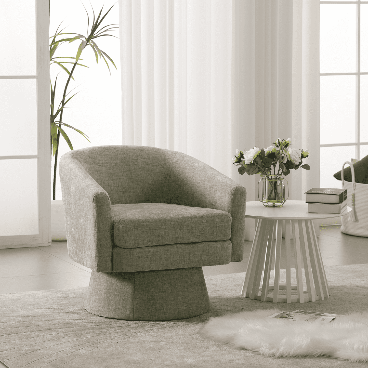 ROCITY Barrel Swivel Accent Chair 1 PCS - 3057AC