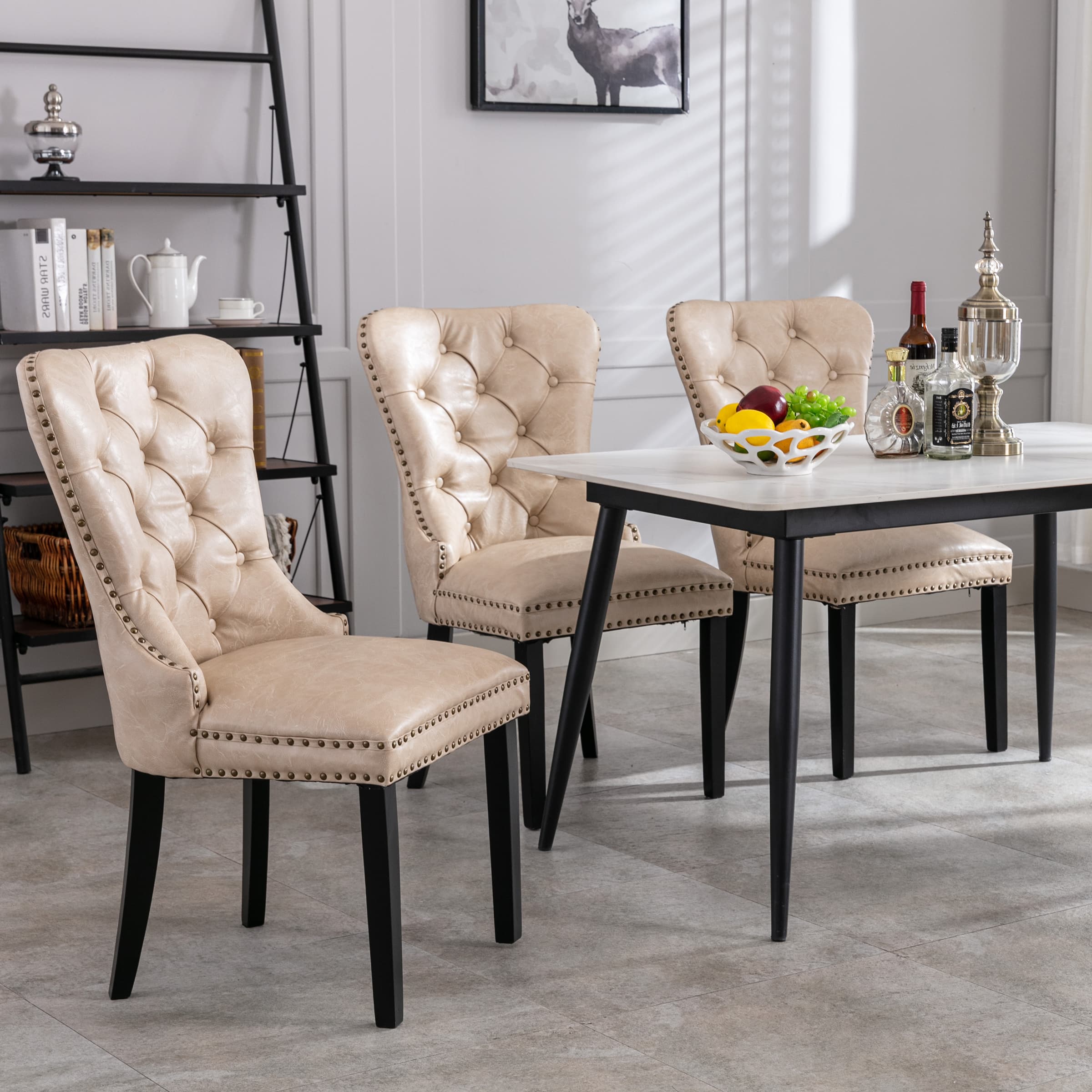 Kmax Mufted Leather Dining Chairs Set of 2 - 1029DC