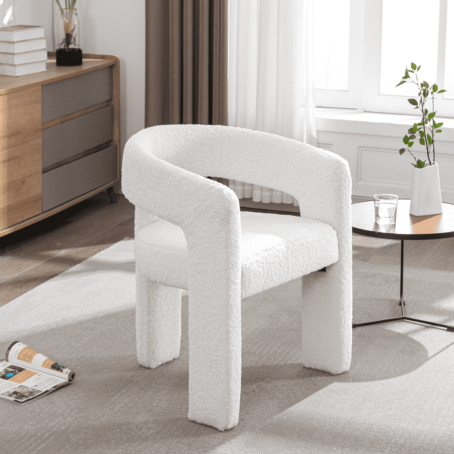 VESCASA Open Back Barrel Dining Chair 1 PCS - 5101DC