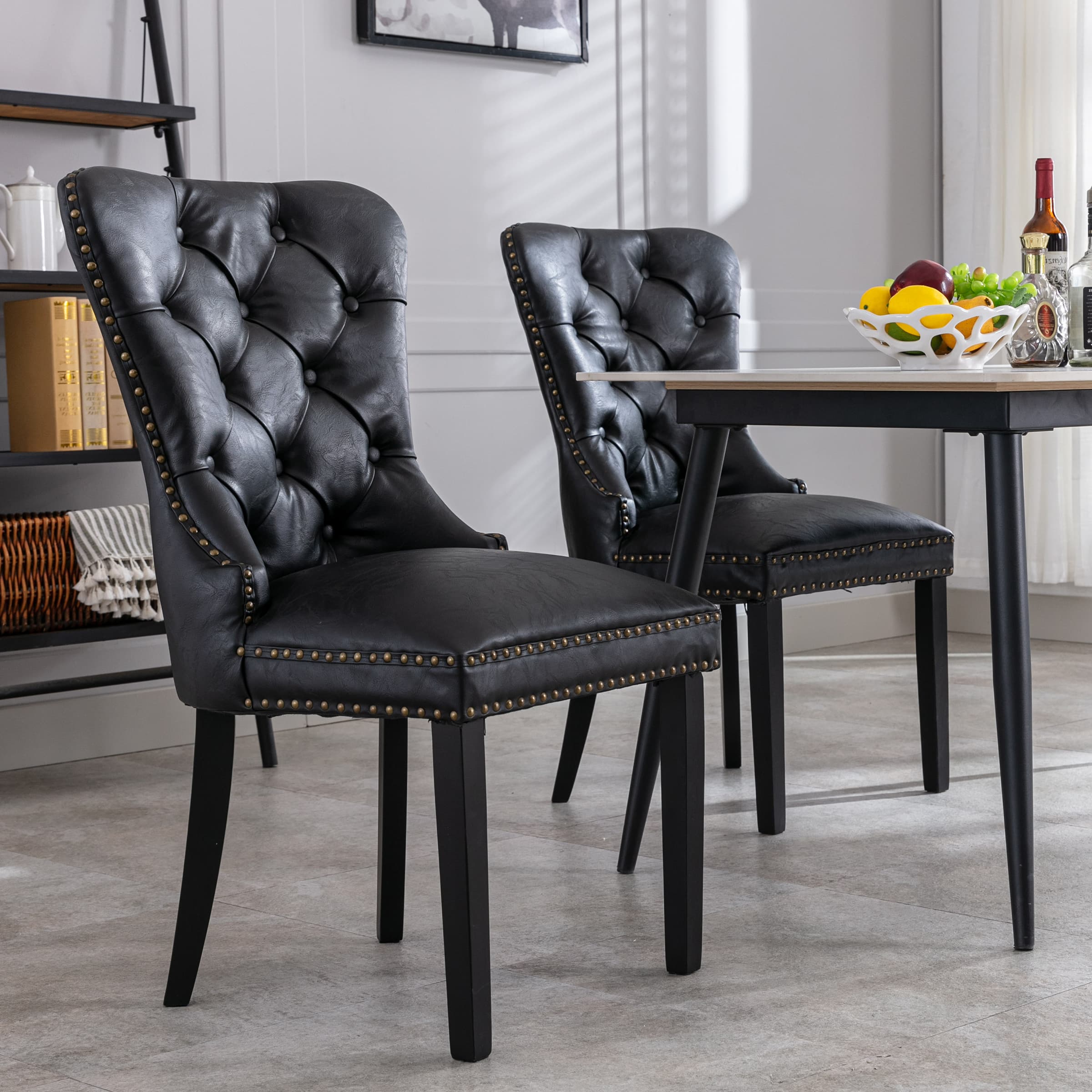 Kmax Mufted Leather Dining Chairs Set of 2 - 1029DC