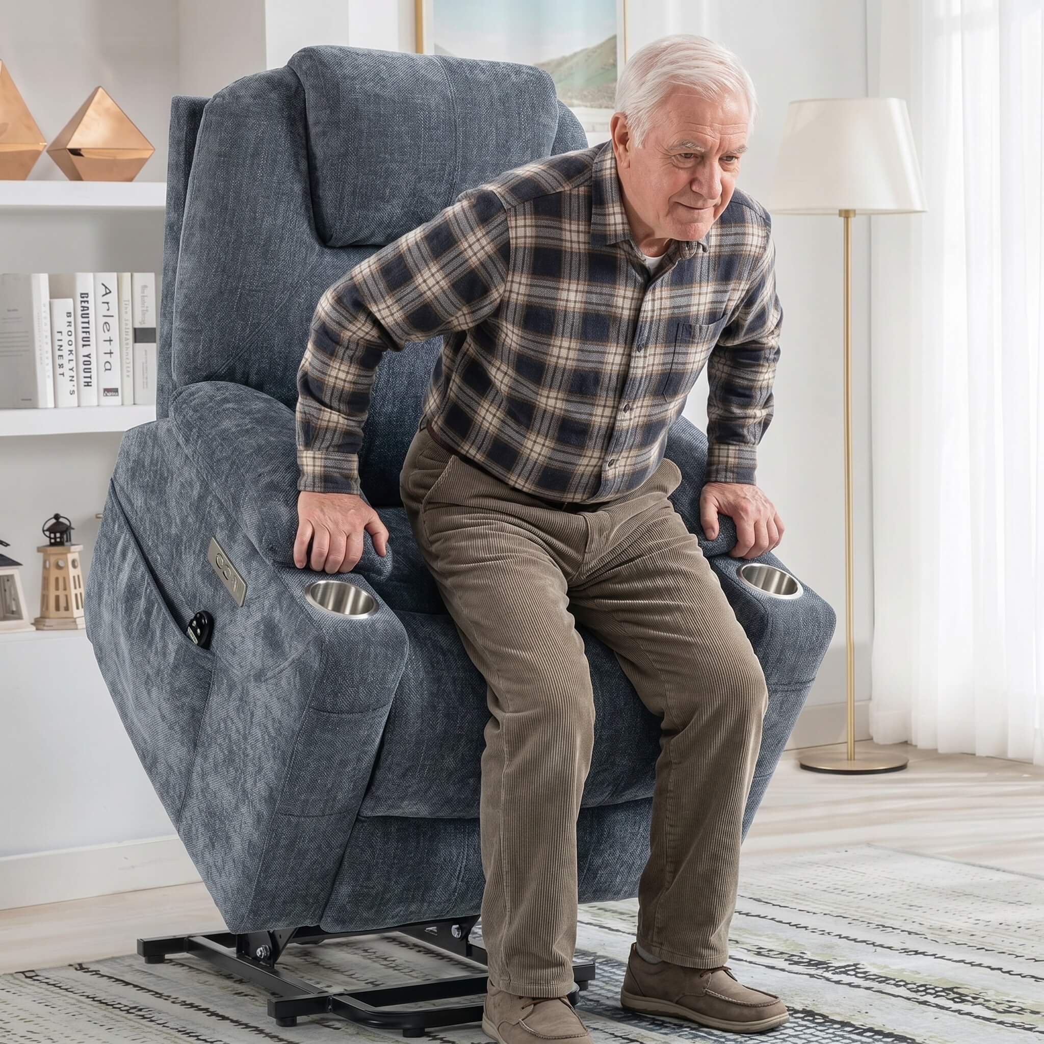 Power Lift Electric Massage Heat USB Recliner Chair