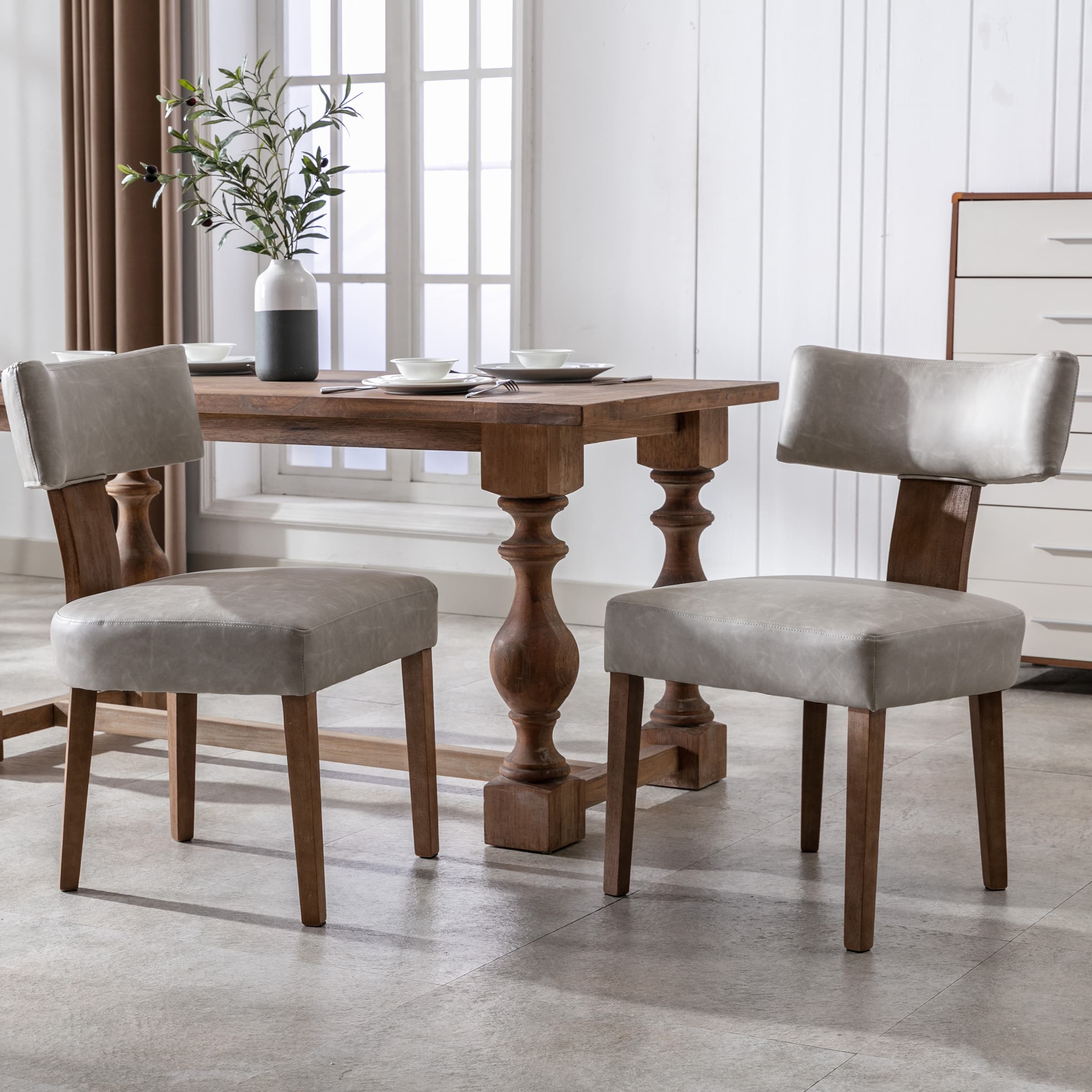 CIMOTA Classic Curved Open Back Dining Chairs Set of 2 - 1670&1917&1918