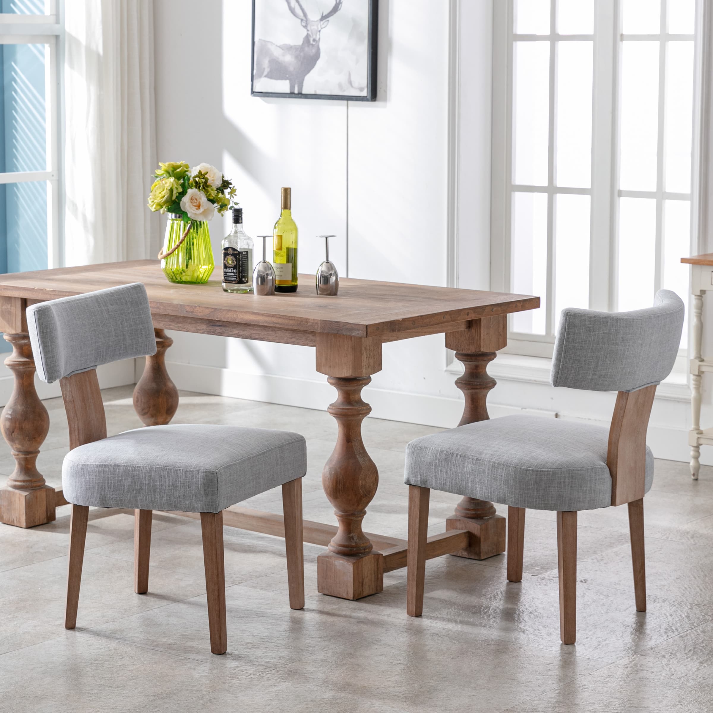 CIMOTA Classic Curved Open Back Dining Chairs Set of 2 - 1670&1917&1918