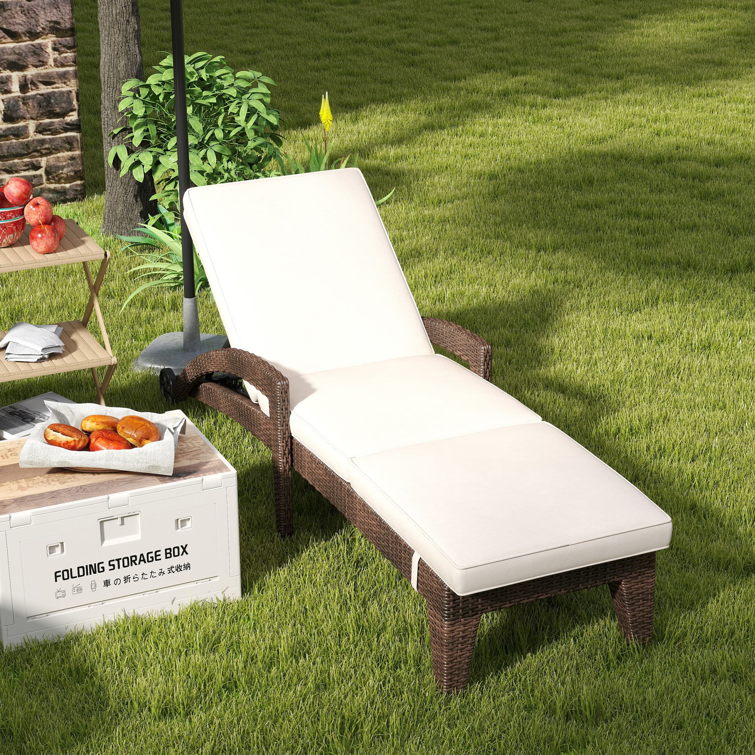 ROCITY Lounge Outdoor Chairs with Wheels Set of 2 - 2401RO