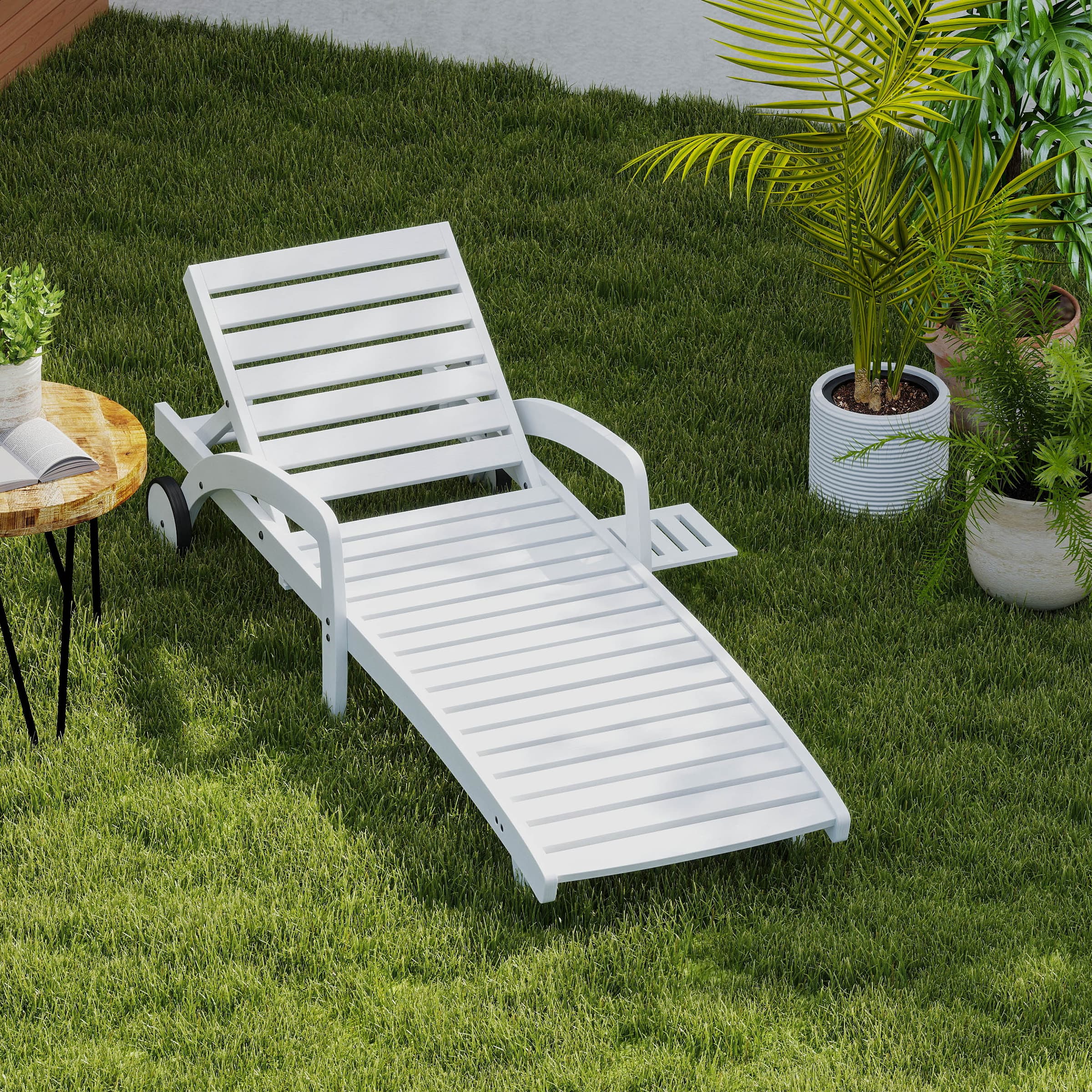 Kmax Adjustable Wood Reclining Lounge Chair - 2602DB