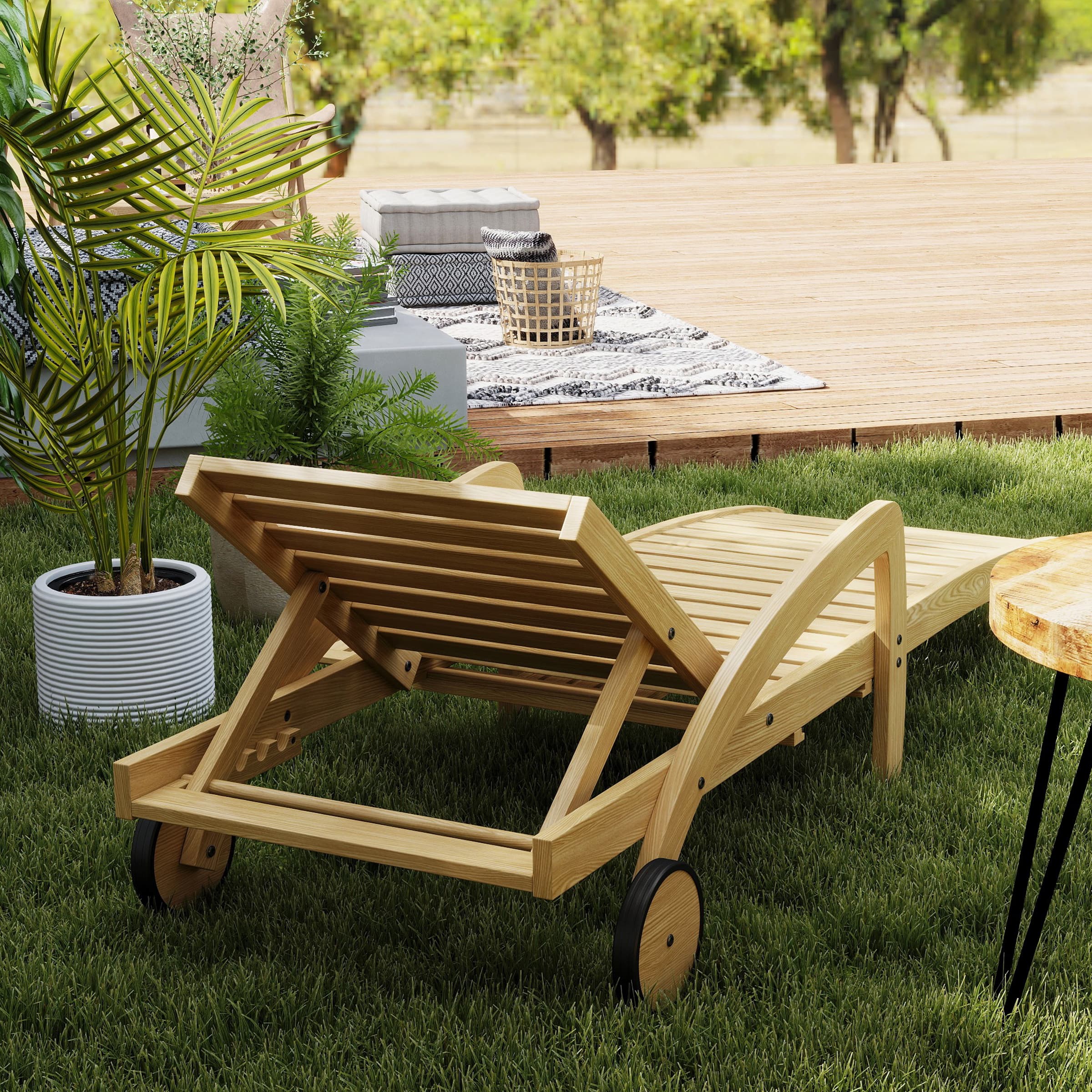 Kmax Adjustable Wood Reclining Lounge Chair - 2602DB