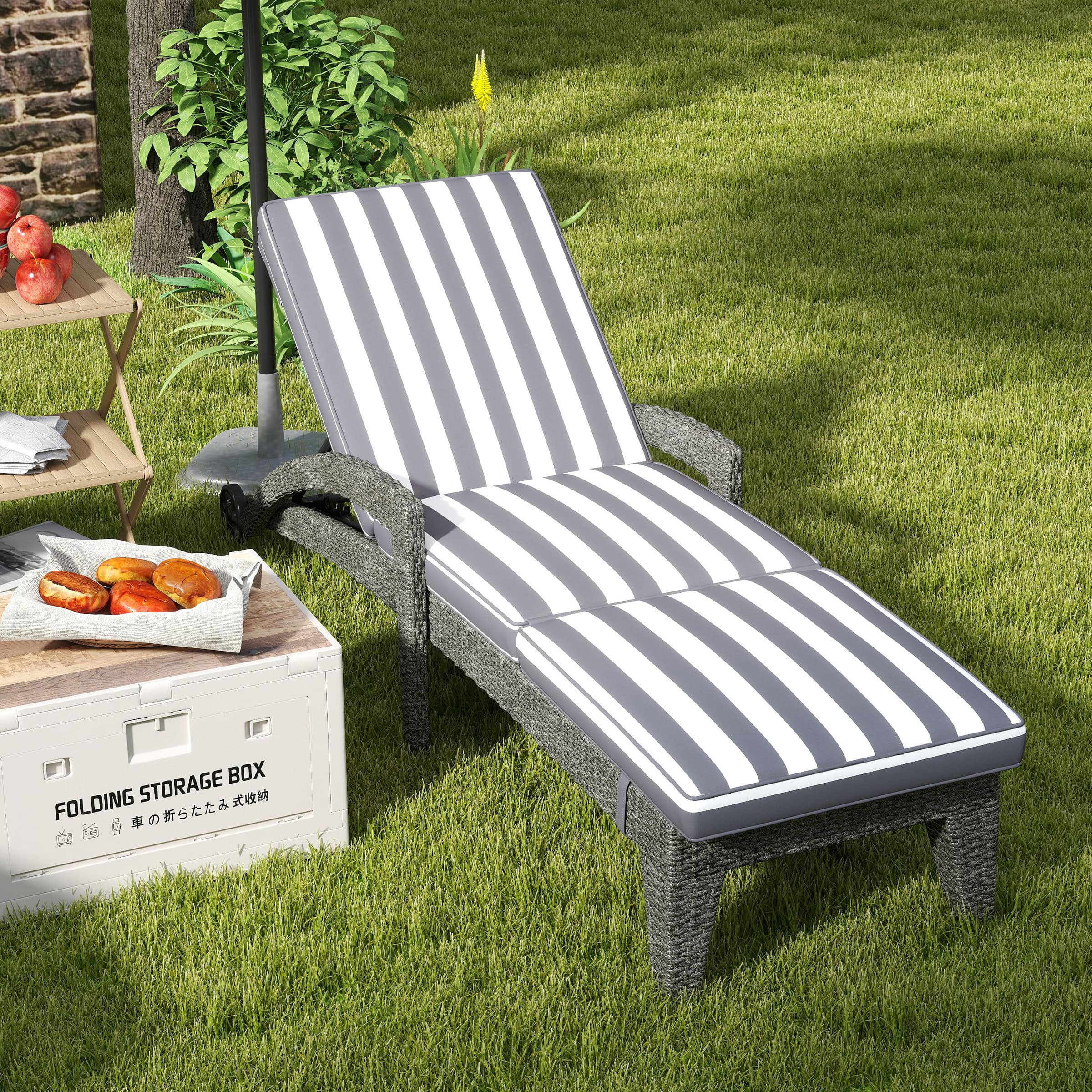 ROCITY Lounge Outdoor Chairs with Wheels Set of 2 - 2401RO