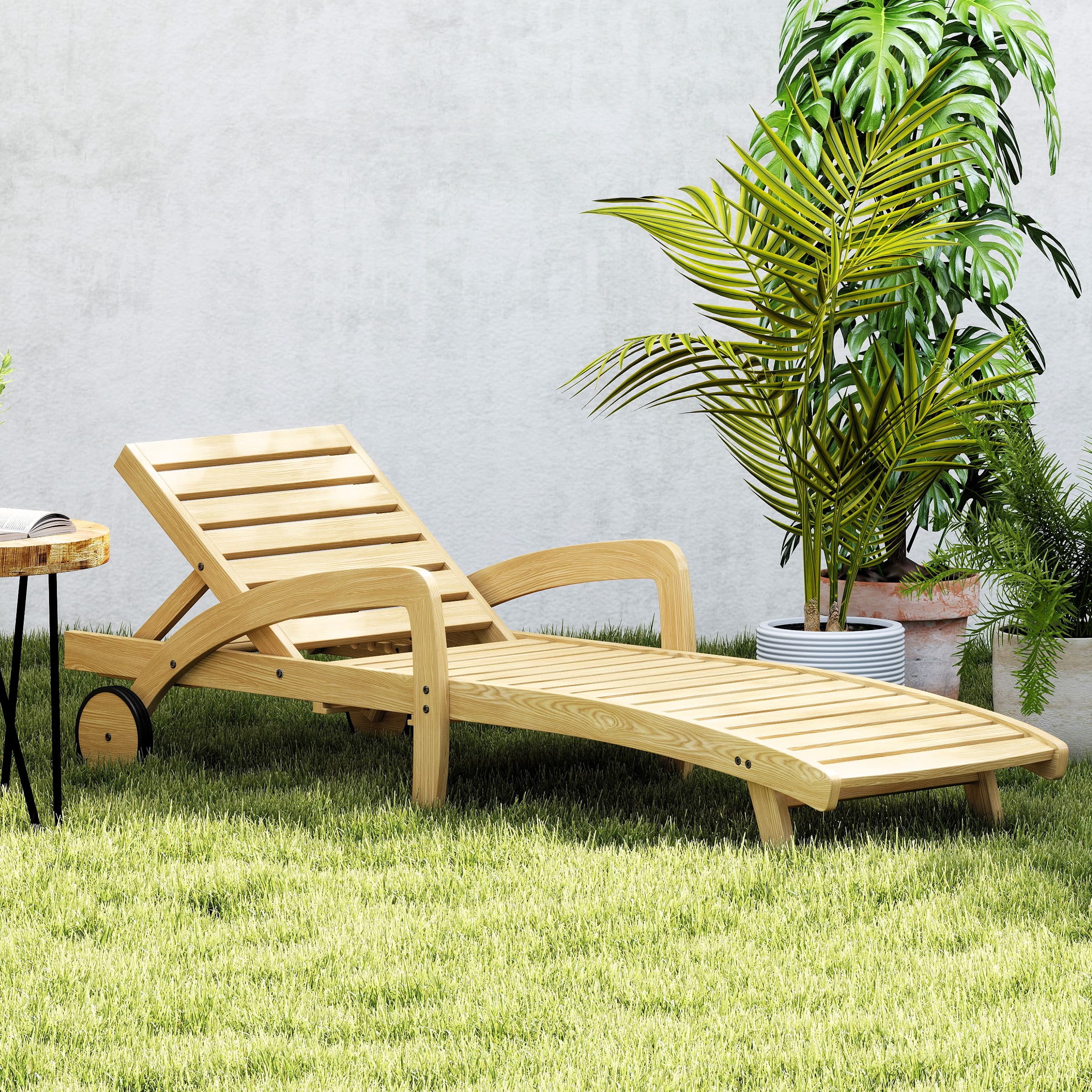 Kmax Adjustable Wood Reclining Lounge Chair - 2602DB