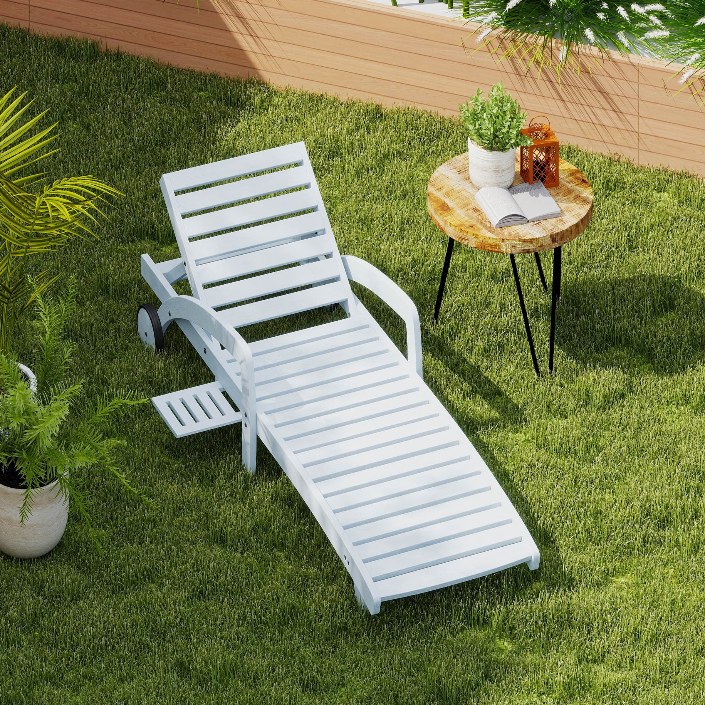 Kmax Adjustable Wood Reclining Lounge Chair - 2602DB