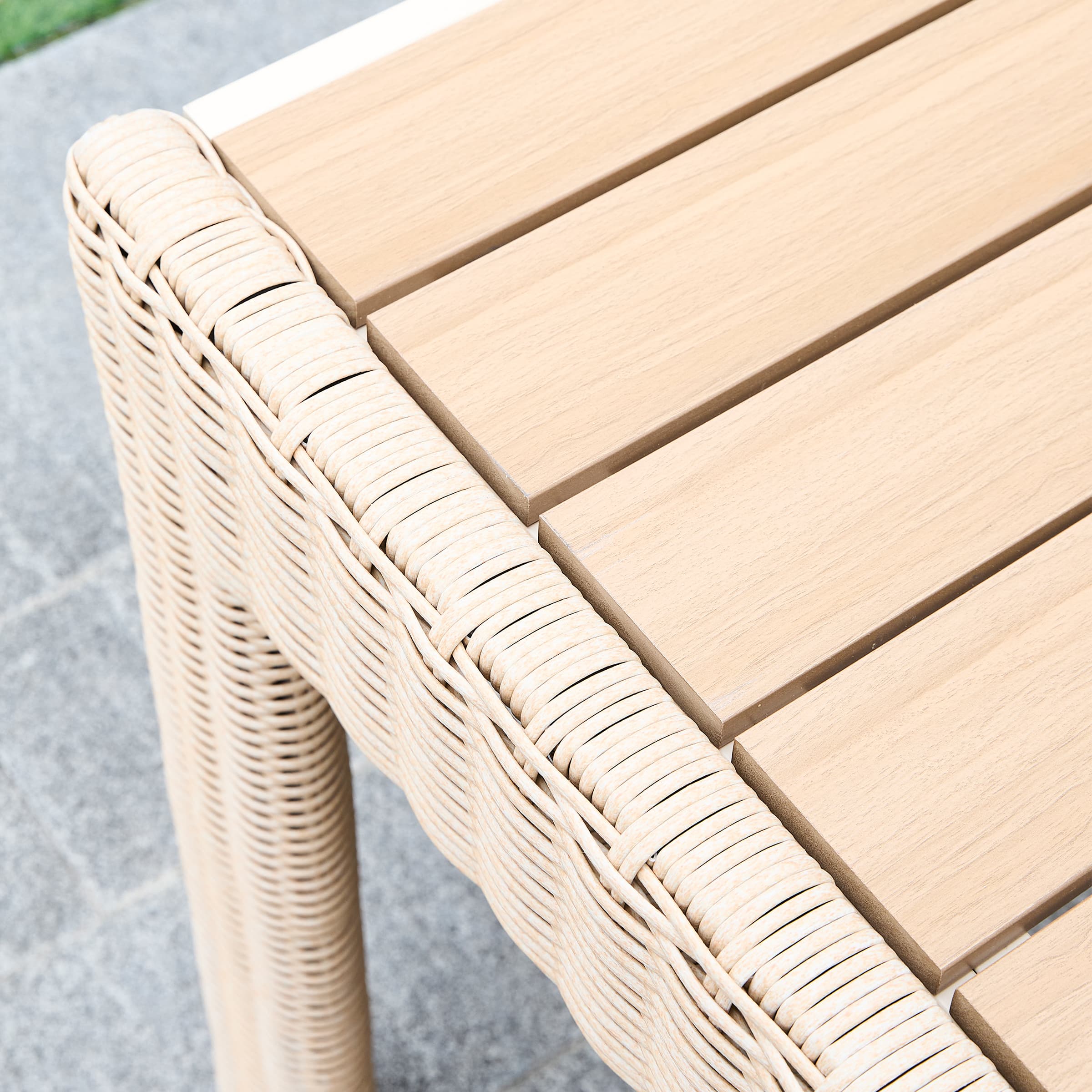 Kmax 59" Outdoor Rectangular Woven Dining Table - 24004DT