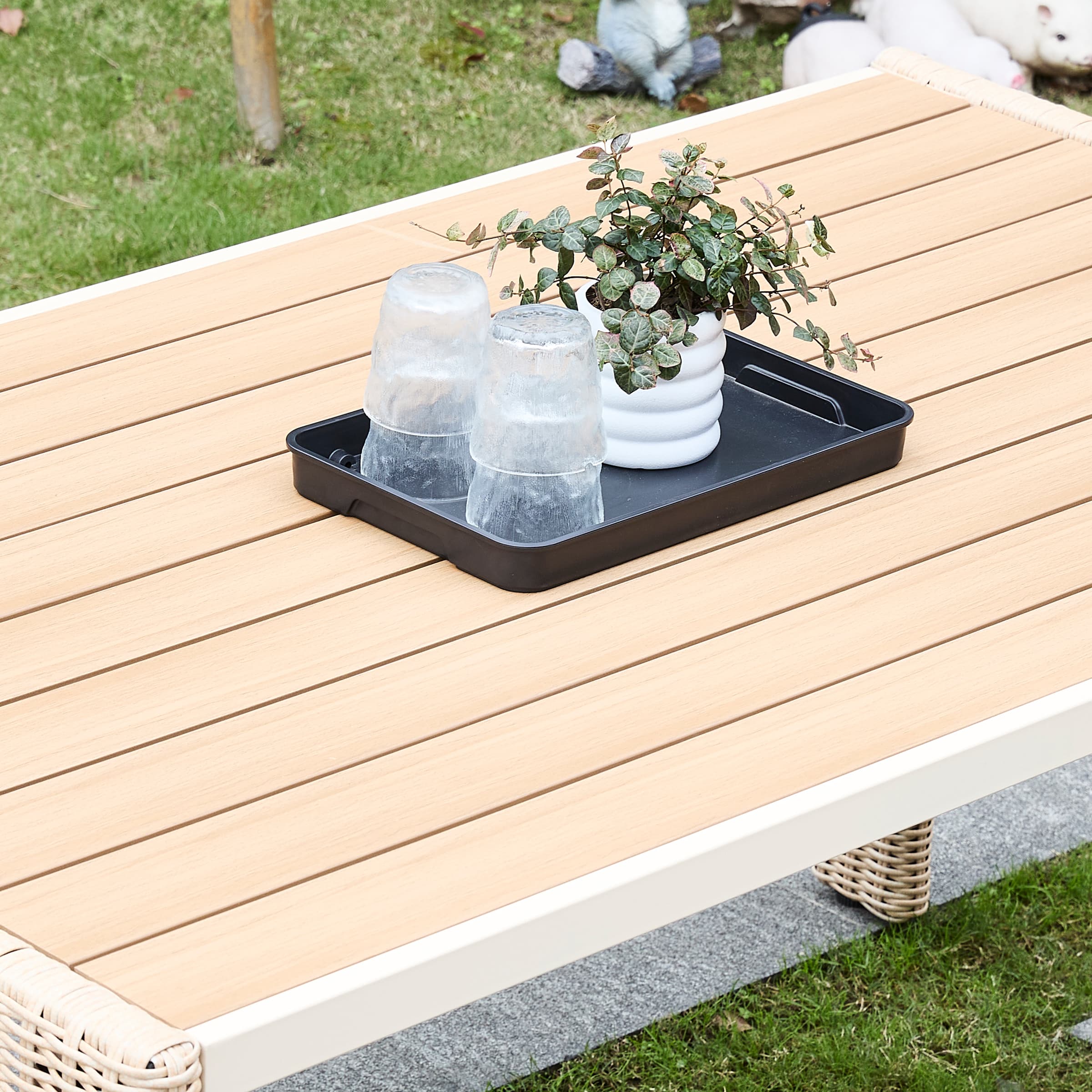 Kmax 59" Outdoor Rectangular Woven Dining Table - 24004DT