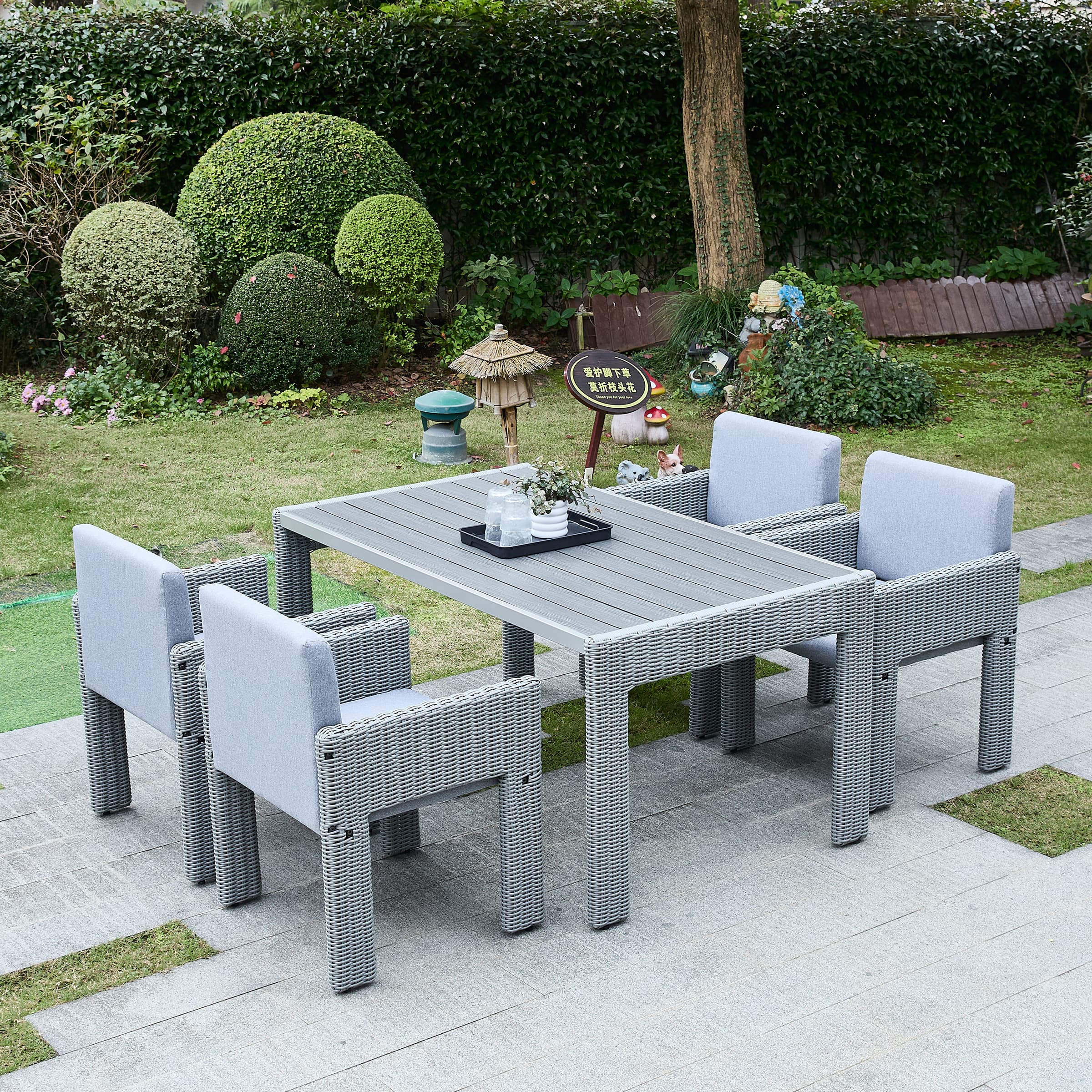 Kmax Outdoor Woven Dining Chairs Set of 2 - X003DC