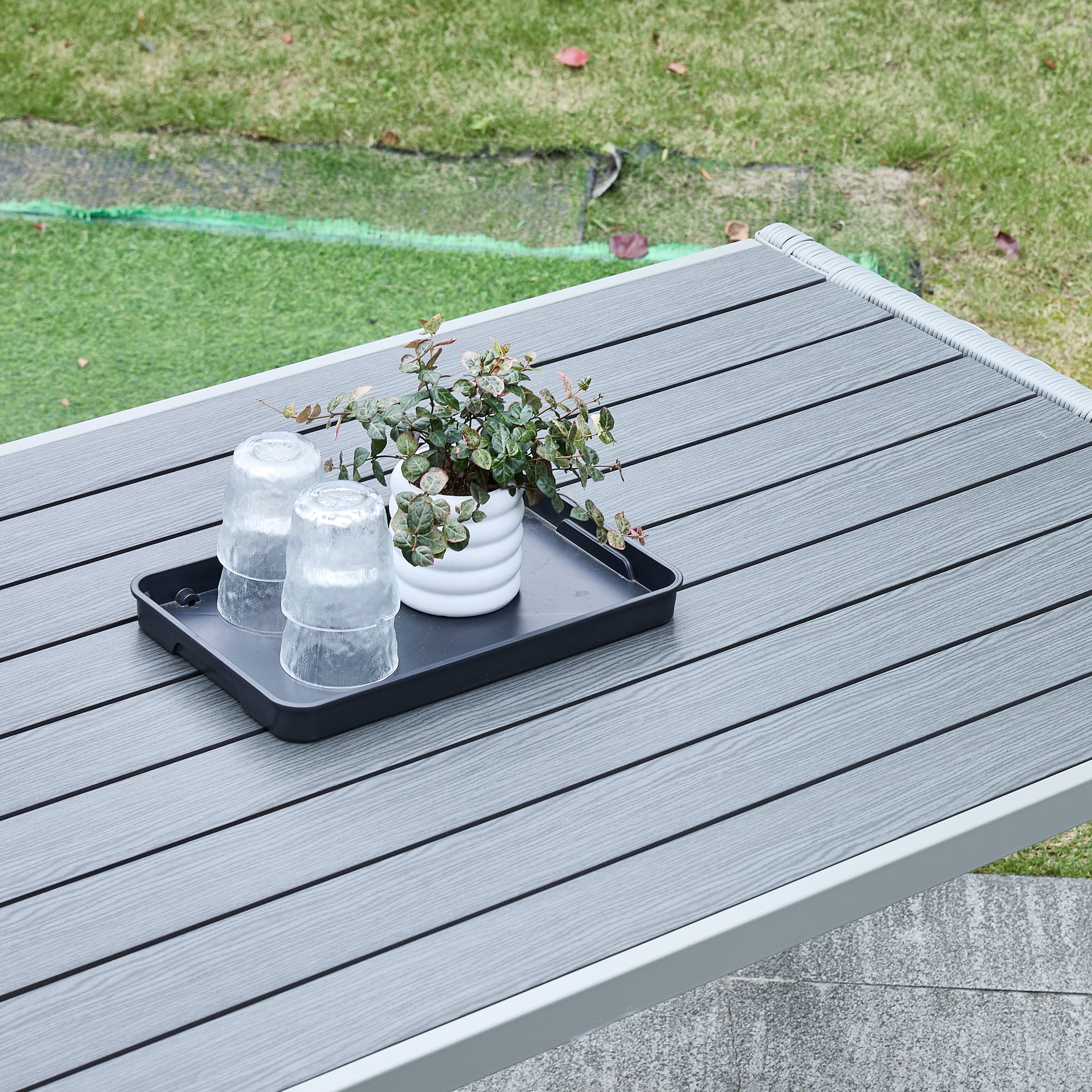 Kmax 59" Outdoor Rectangular Woven Dining Table - 24004DT