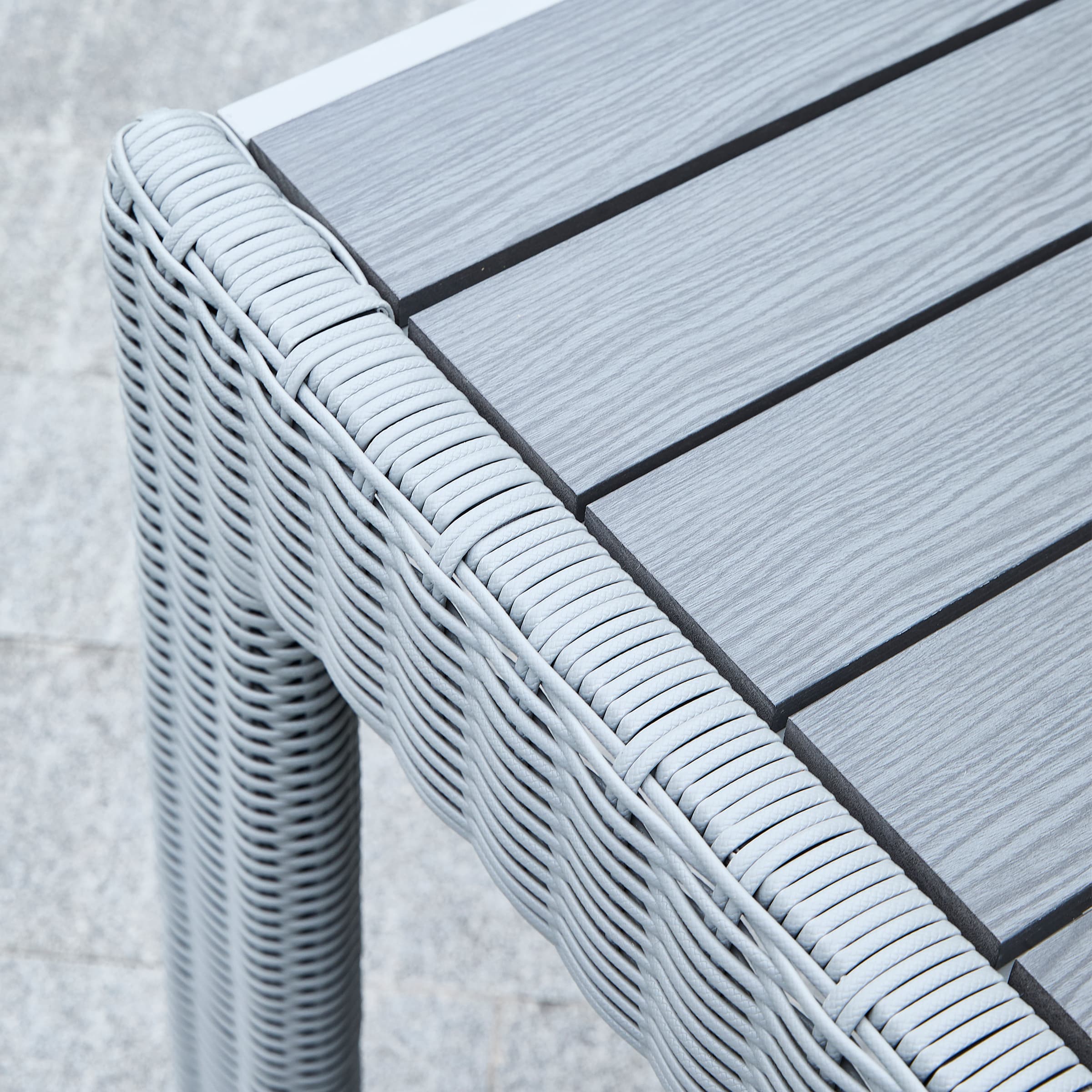 Kmax 59" Outdoor Rectangular Woven Dining Table - 24004DT