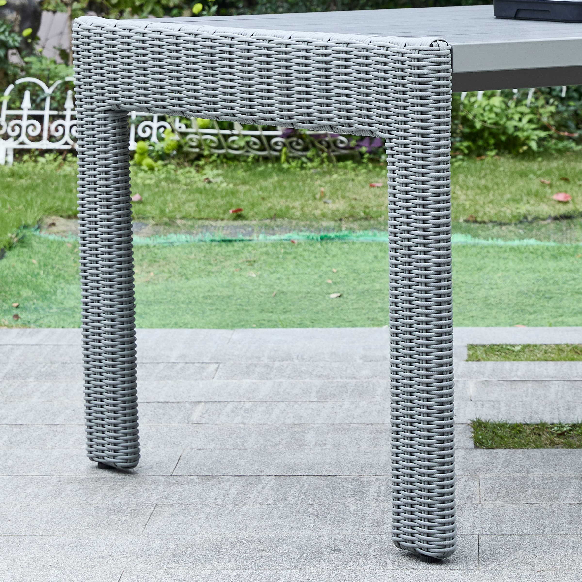 Kmax 59" Outdoor Rectangular Woven Dining Table - 24004DT