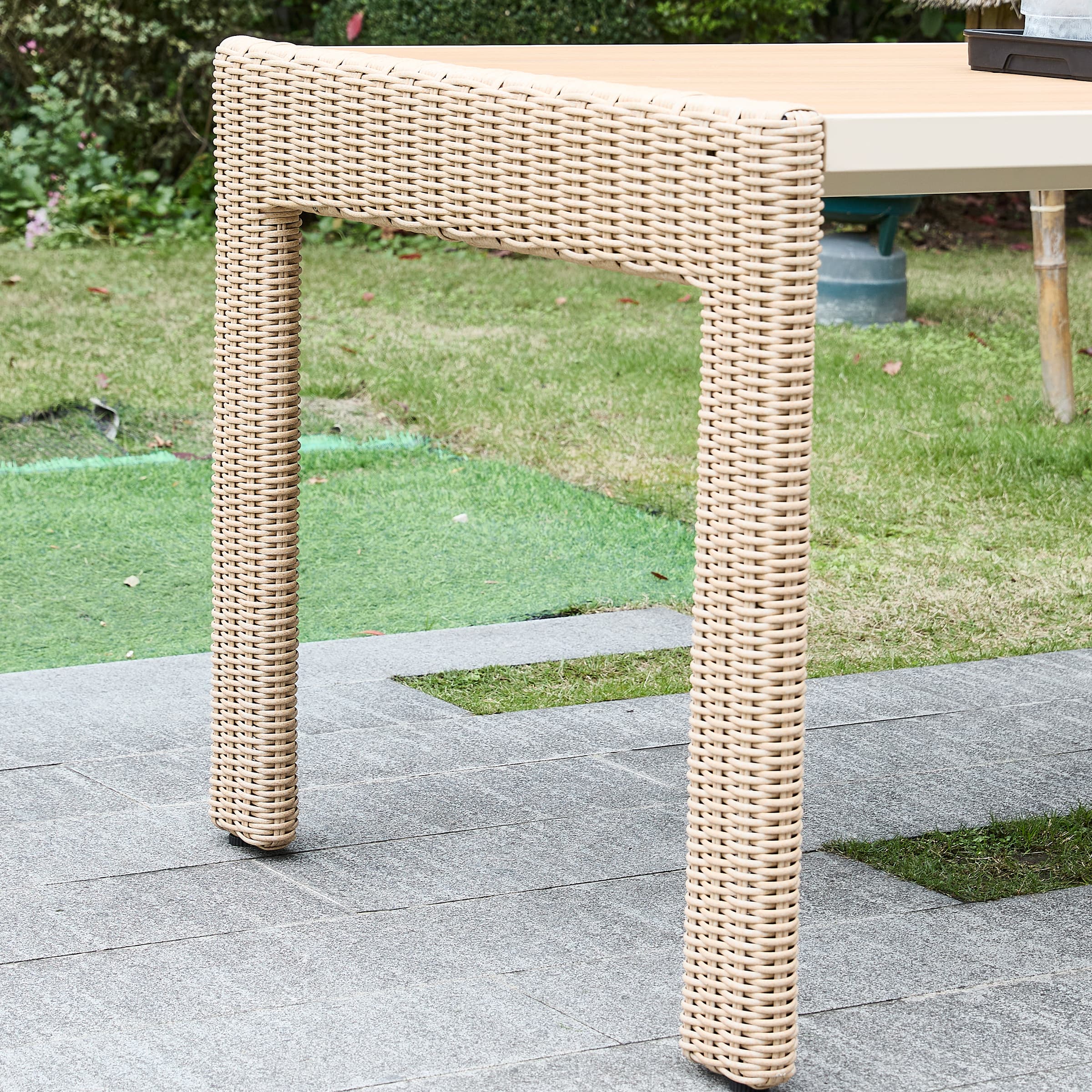 Kmax 59" Outdoor Rectangular Woven Dining Table - 24004DT