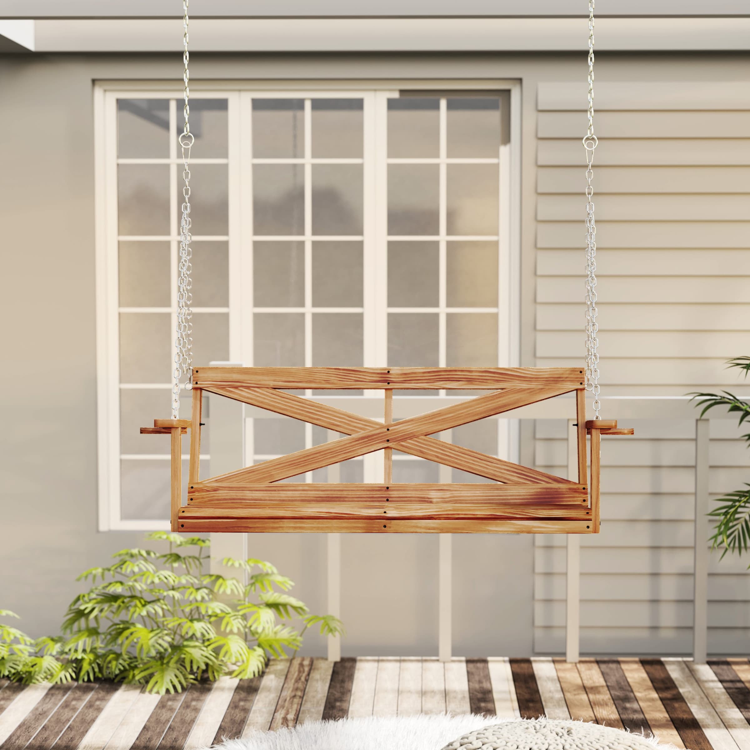 Kmax Outdoor Front Porch Hanging Swing - 2601HS