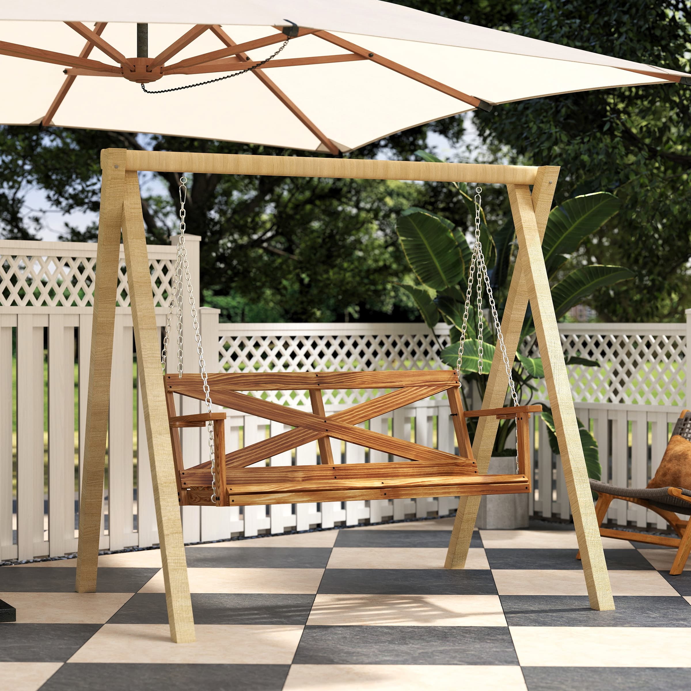 Kmax Outdoor Front Porch Hanging Swing - 2601HS