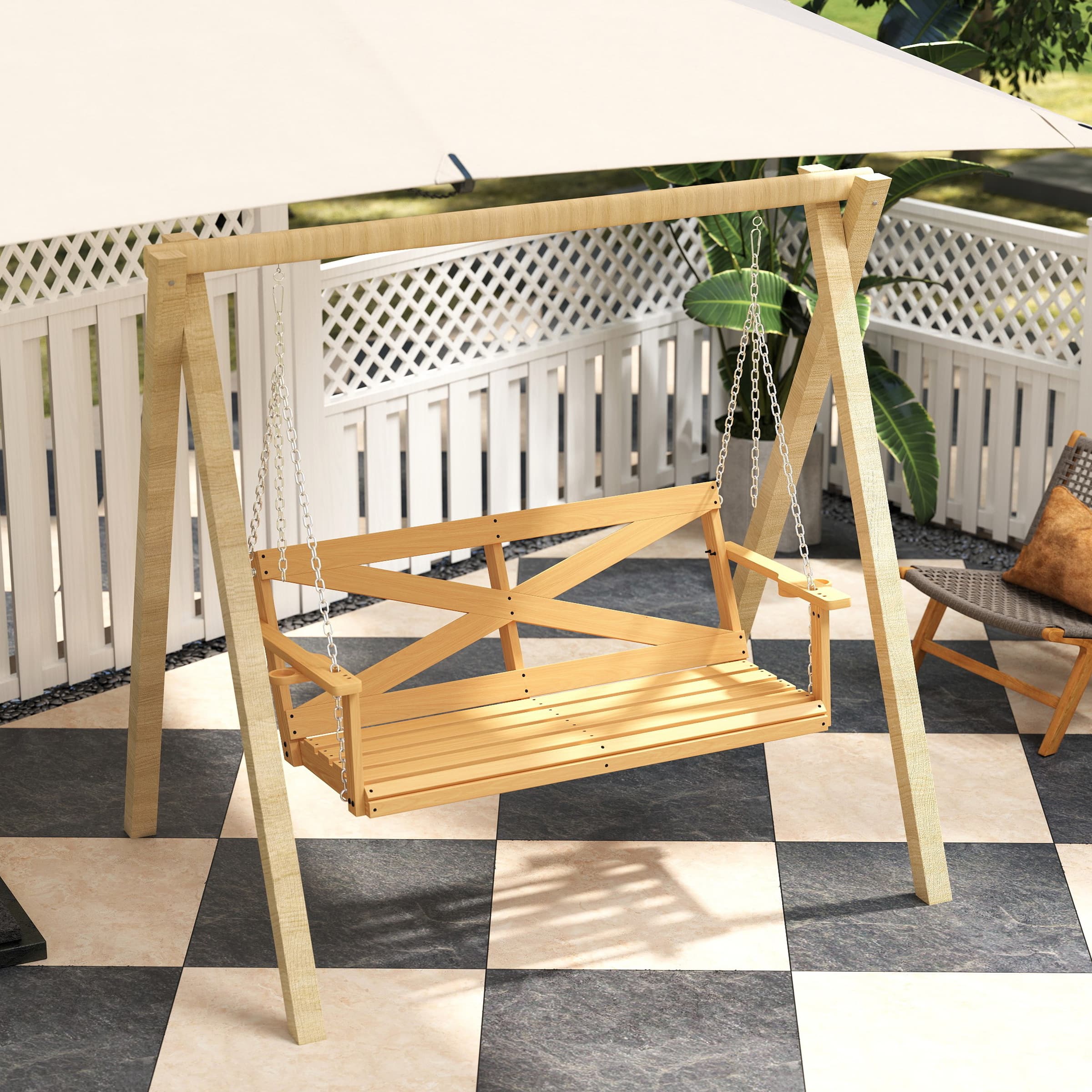 Kmax Outdoor Front Porch Hanging Swing - 2601HS